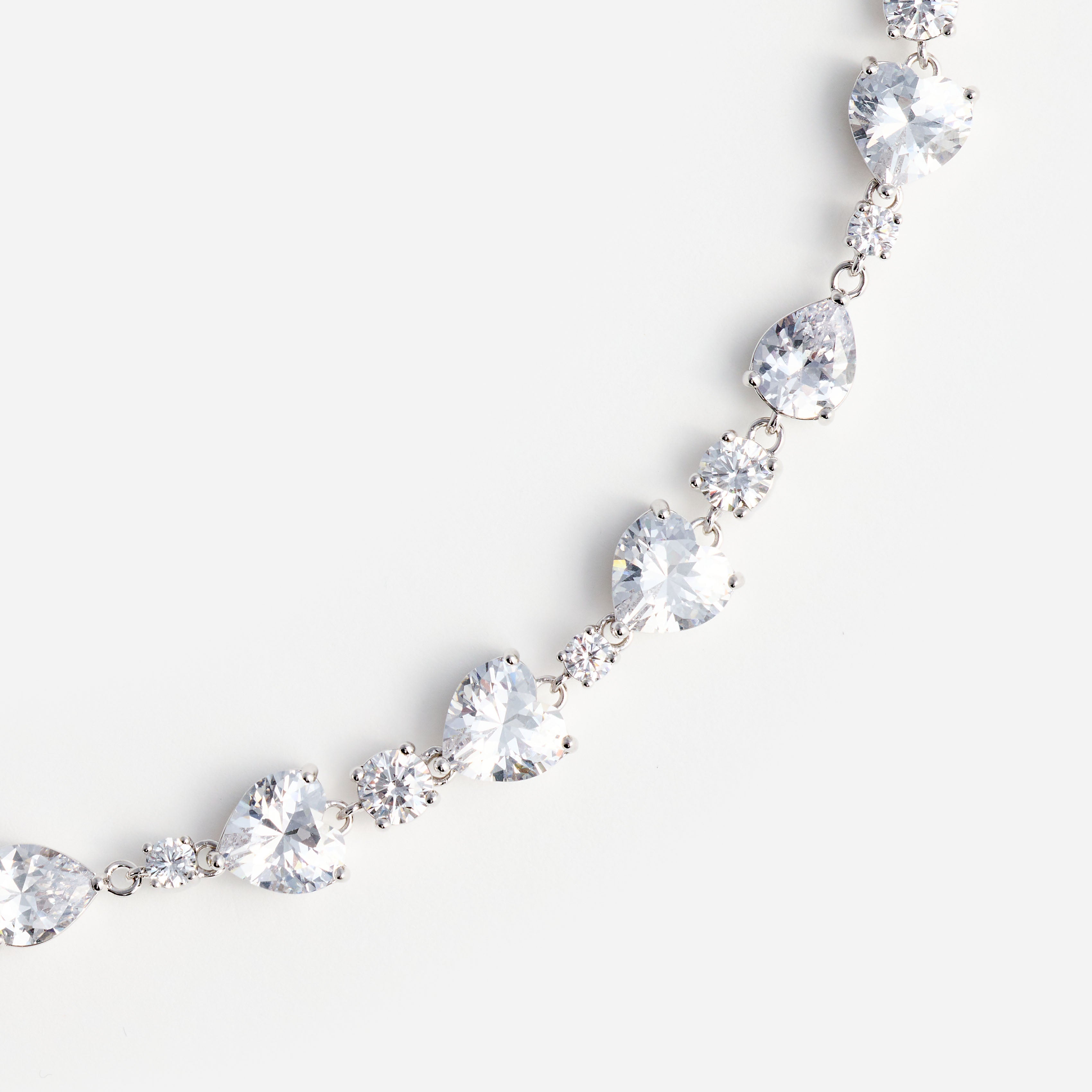 Self Portrait Crystal Droplet Armband Silber Herz