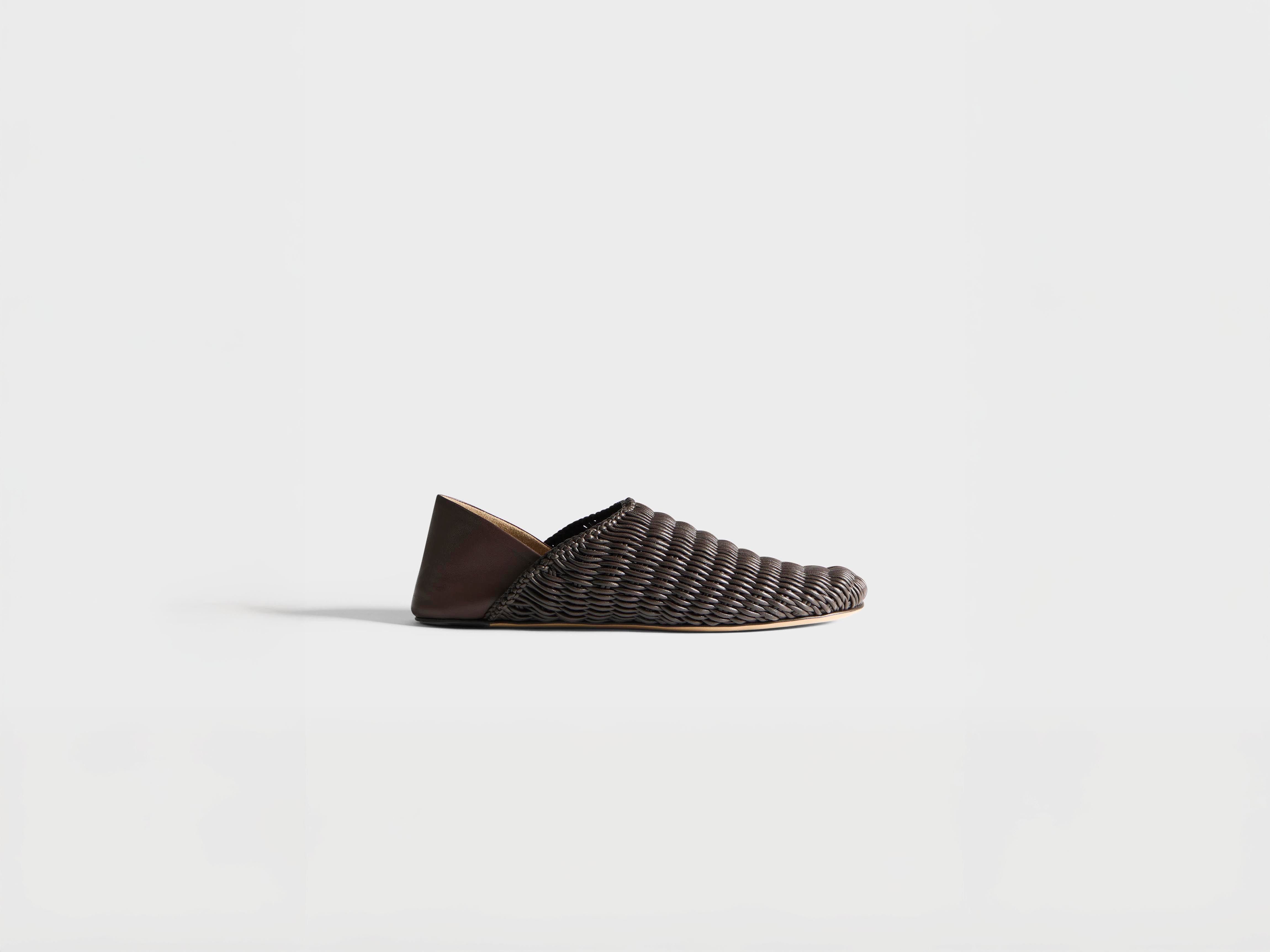 J.W.Anderson Slipper Mules Schoko Leder Geflochten Damen