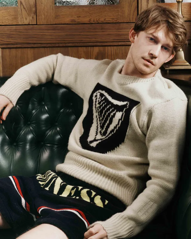 J.W. Anderson x Guinness Shield Harp Pullover Ivory Wolle