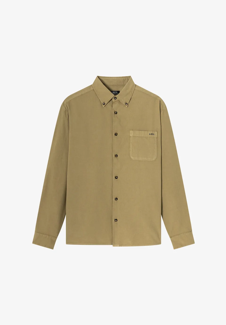 A.P.C. Oxford-Hemd Khaki Bio-Baumwolle Button-Down