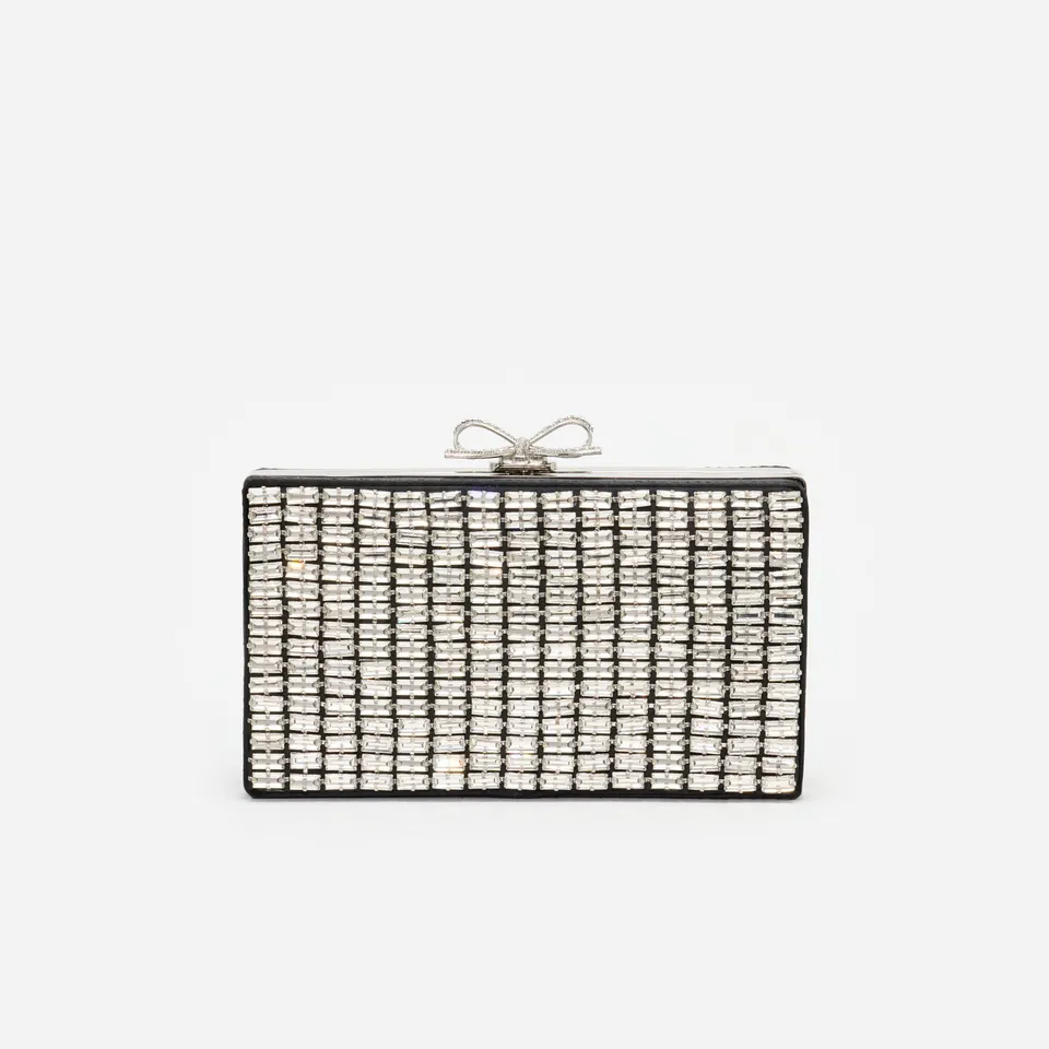 Self Portrait Silver Chainmail Clutch Silber Mini