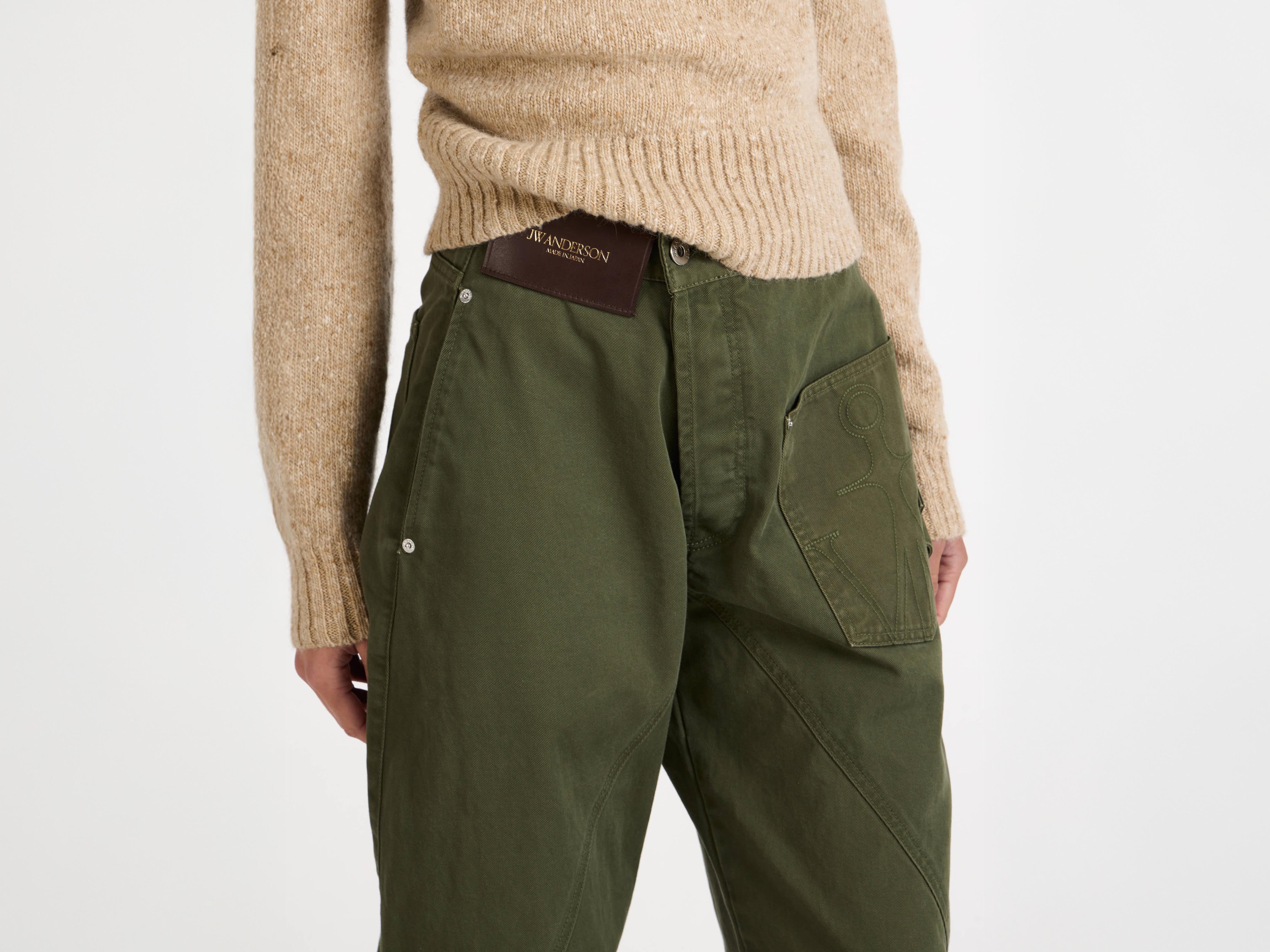 J.W.Anderson Twisted Workwear Denim Jeans Damen Washed Green