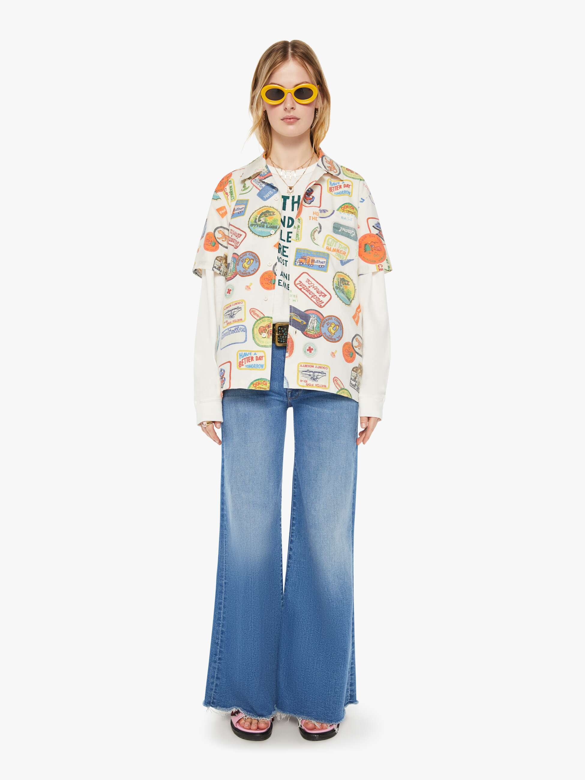 Mother The Hooky Badge Of Honor Hemd off-white Baumwolle