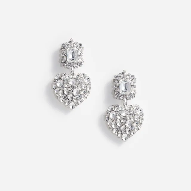 Self Portrait Crystal Heart Ohrringe Silber Kristall