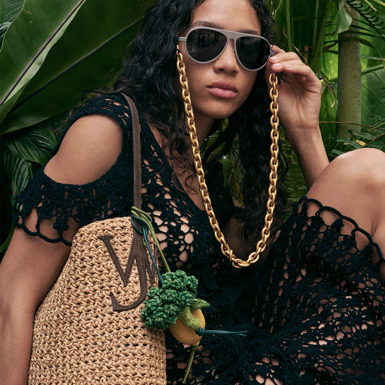 J.W.Anderson Sunglasses Chain-Link Brillenband Gold