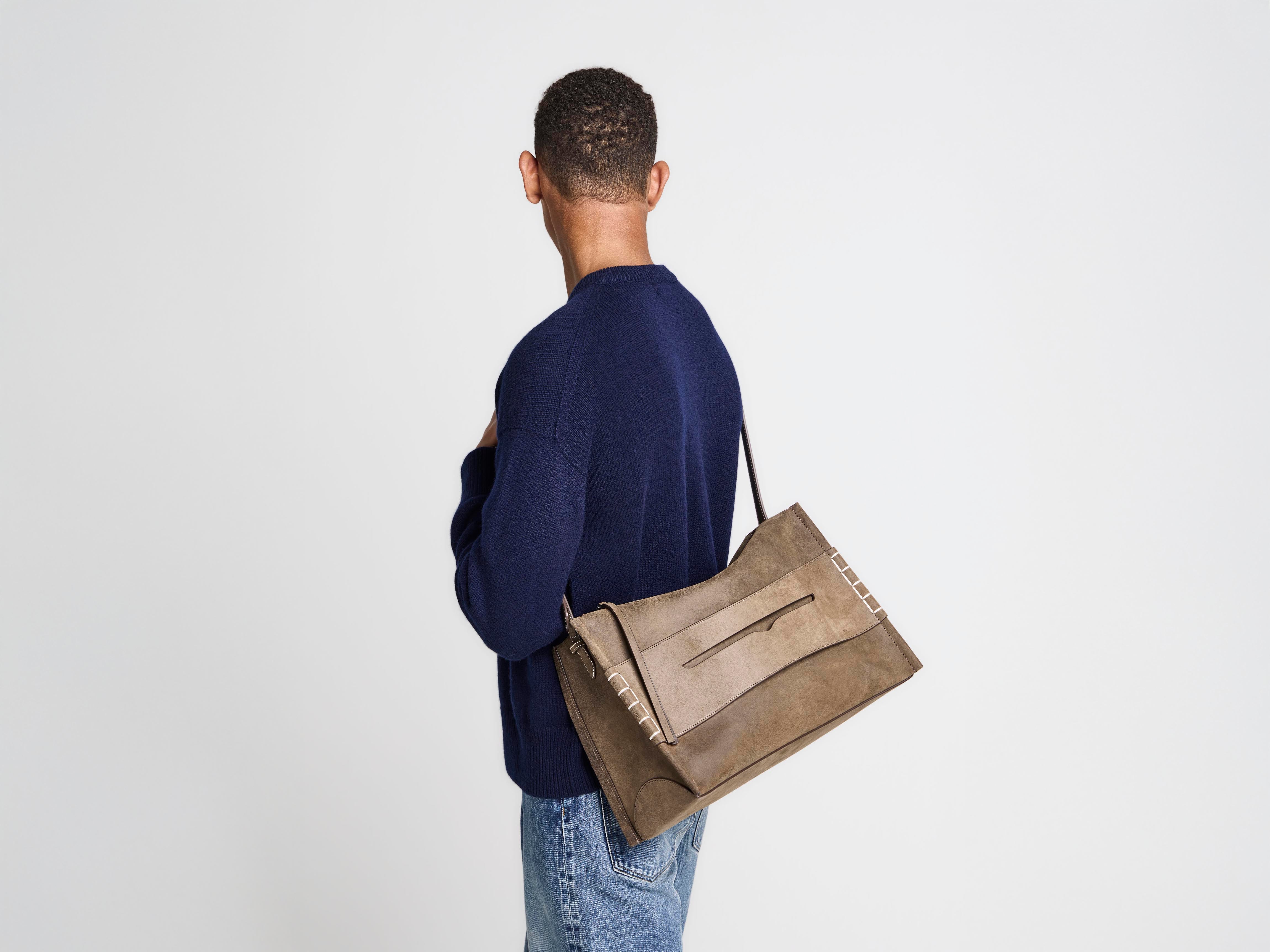 J.W. Anderson Messenger Loafer Bag Dunkeltaupe Velours