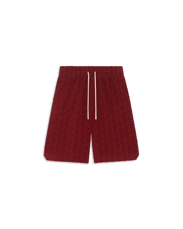 Drôle De Monsieur Monogram Shorts Short Burgundy Baumwolle