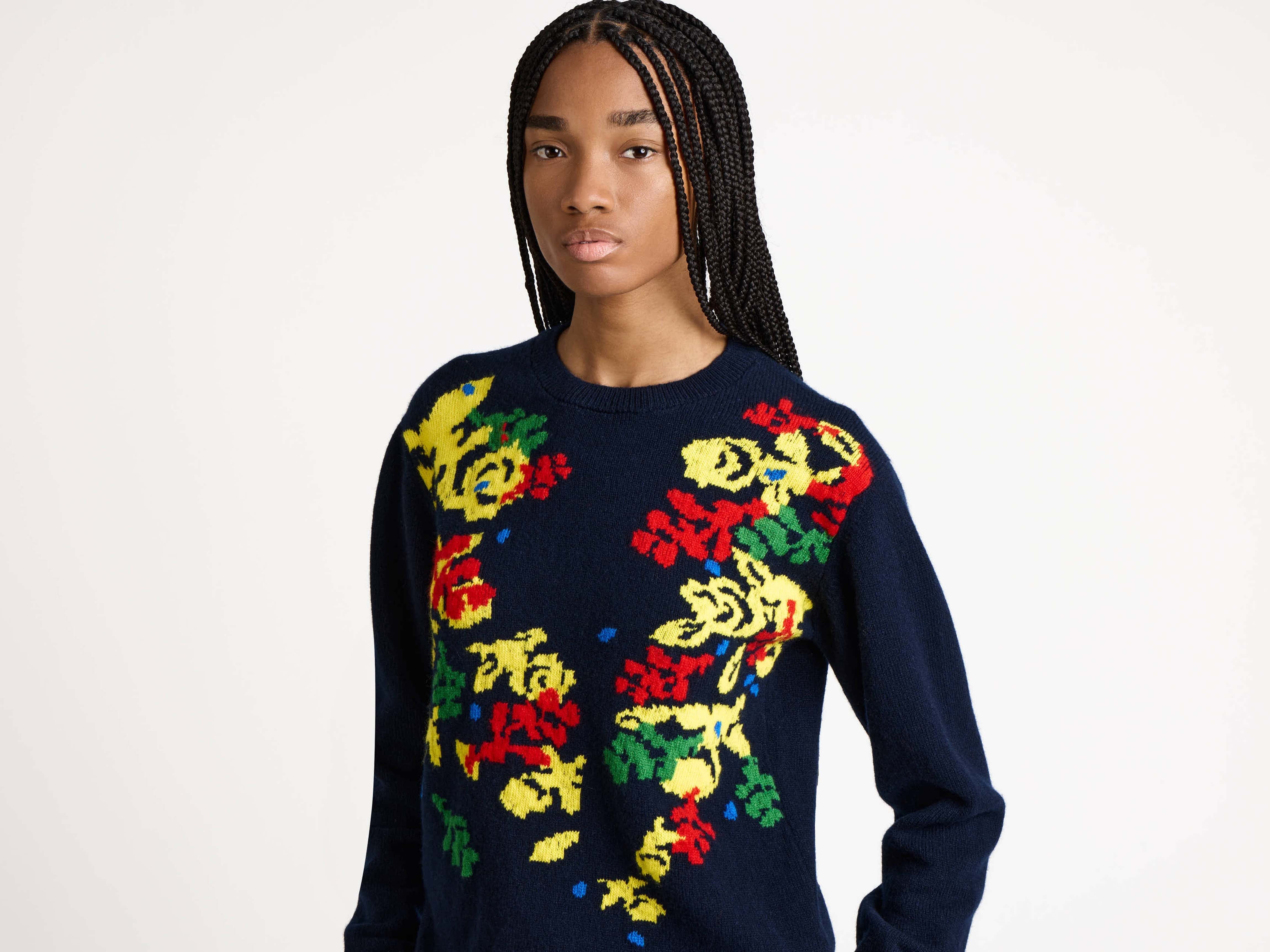 J.W.Anderson Knitwear x Pringle Pullover Navy Floral