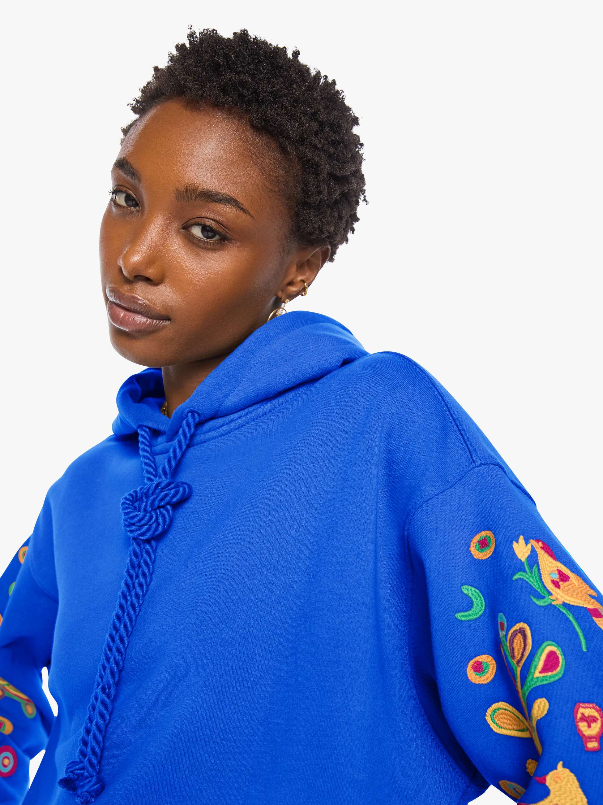 Mother The Big Deal Hoodie Dazzling Blue Stickerei
