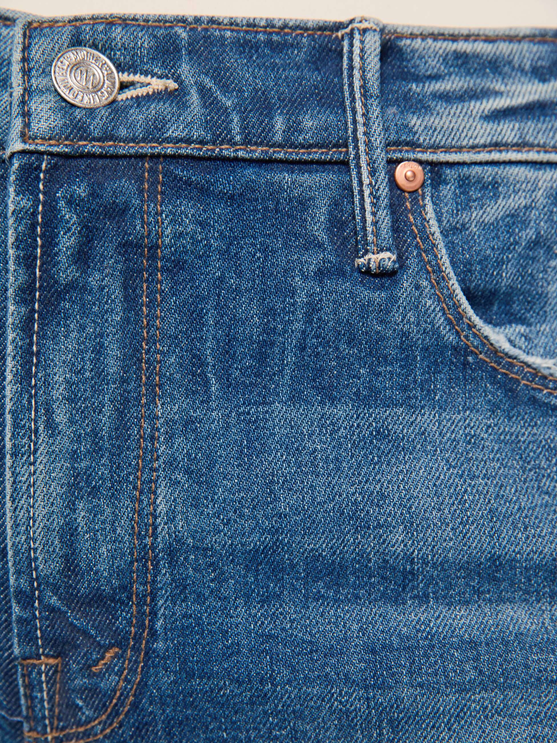 Mother The Runaway Jeans On A Roll Blau Mid Rise Flare