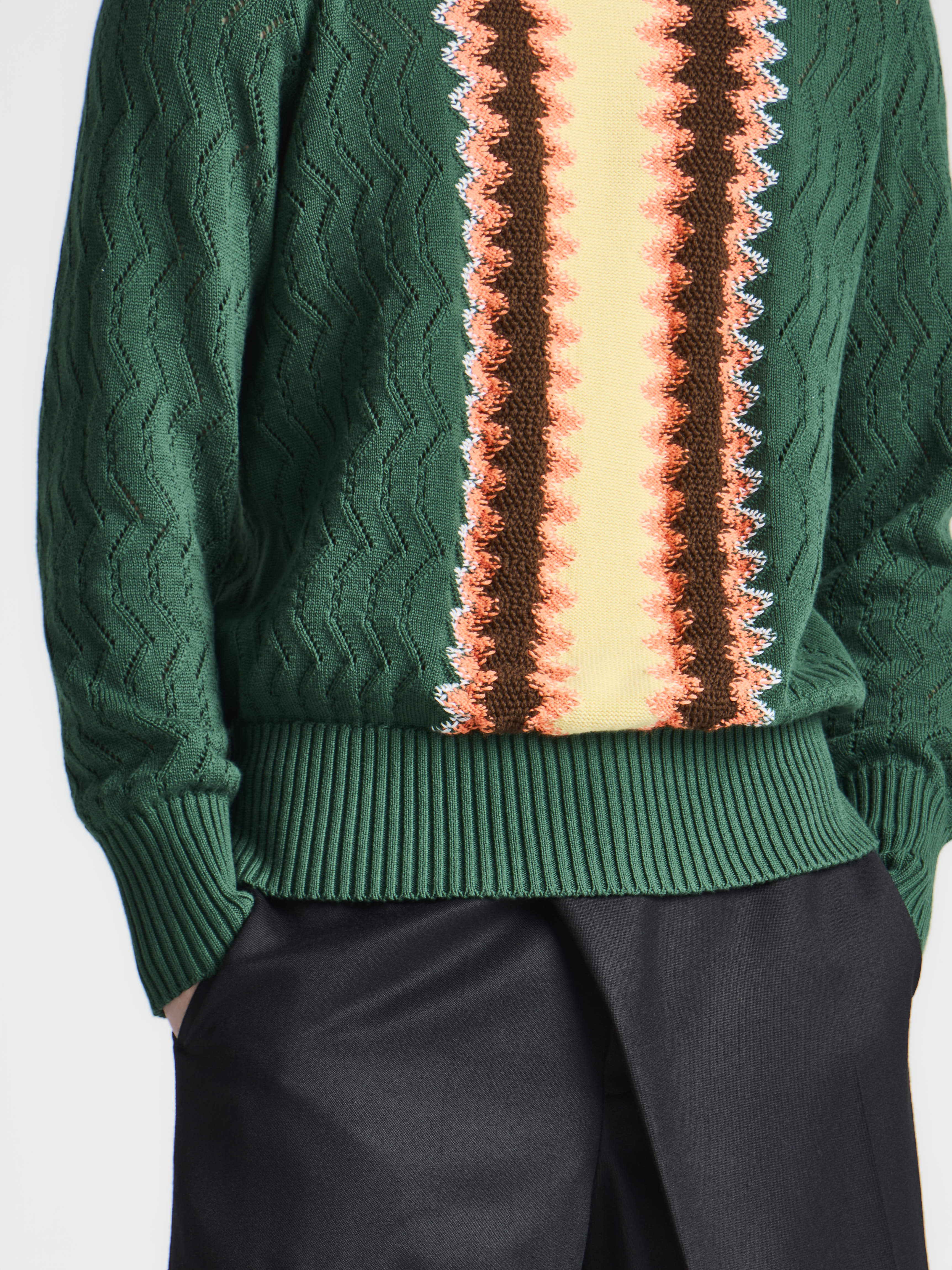 J.W. Anderson Chevron Jumper Pine Baumwolle Rundhals