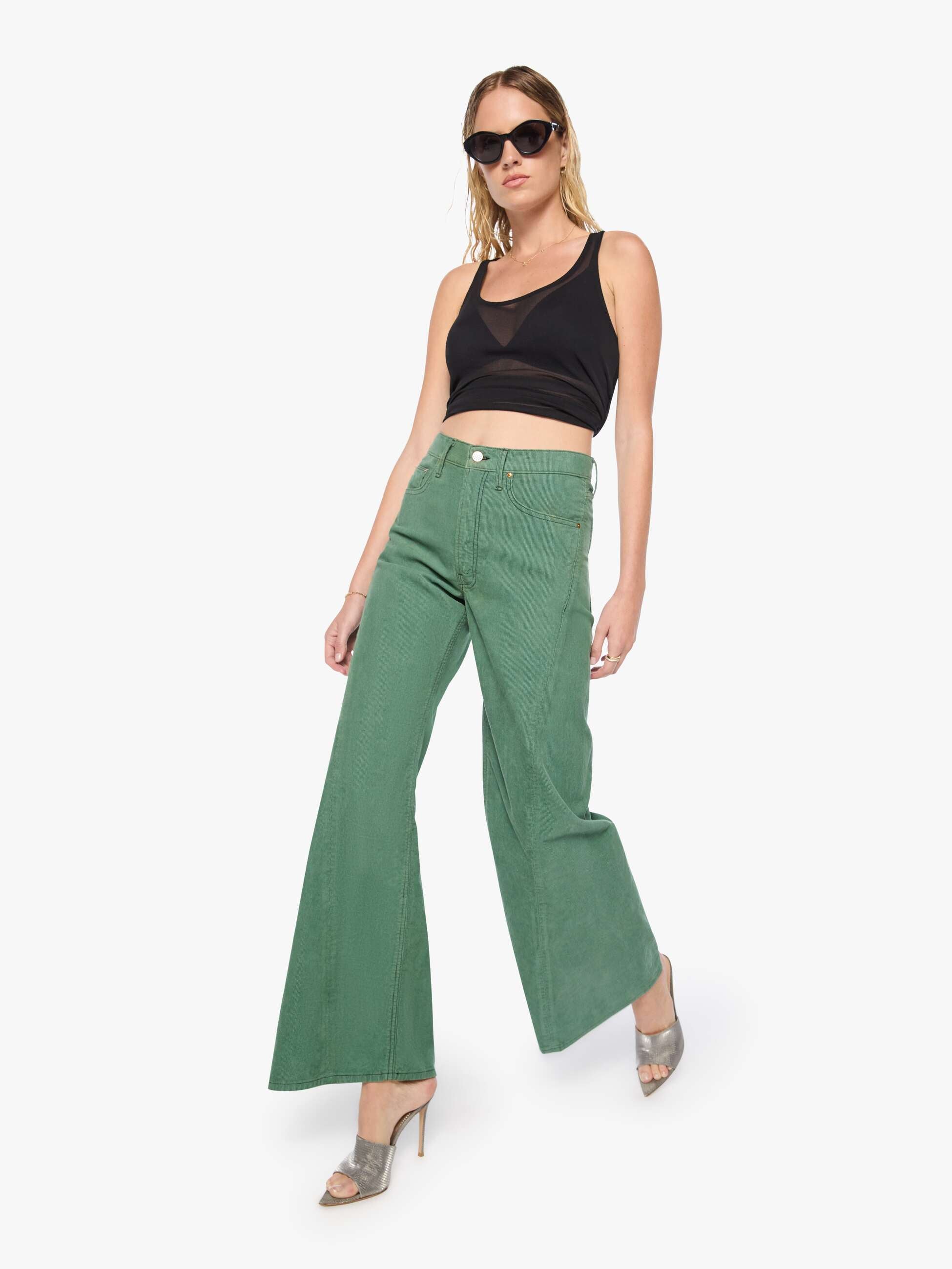 Mother Lemon Twist Sneak Cordhose Dark Ivy grün