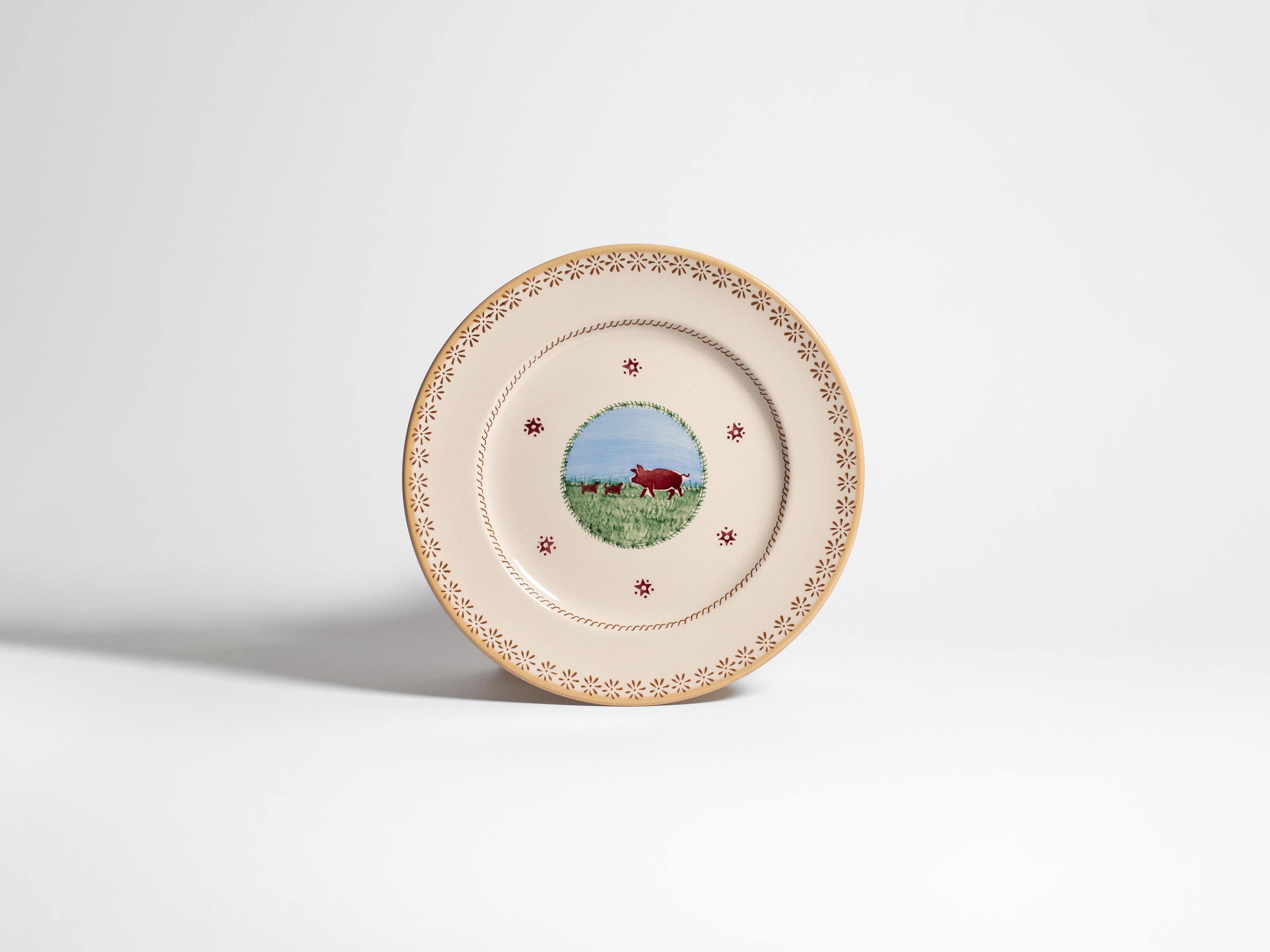 Nicholas Mosse Serving Plate Servierteller Weiß Multi Pig