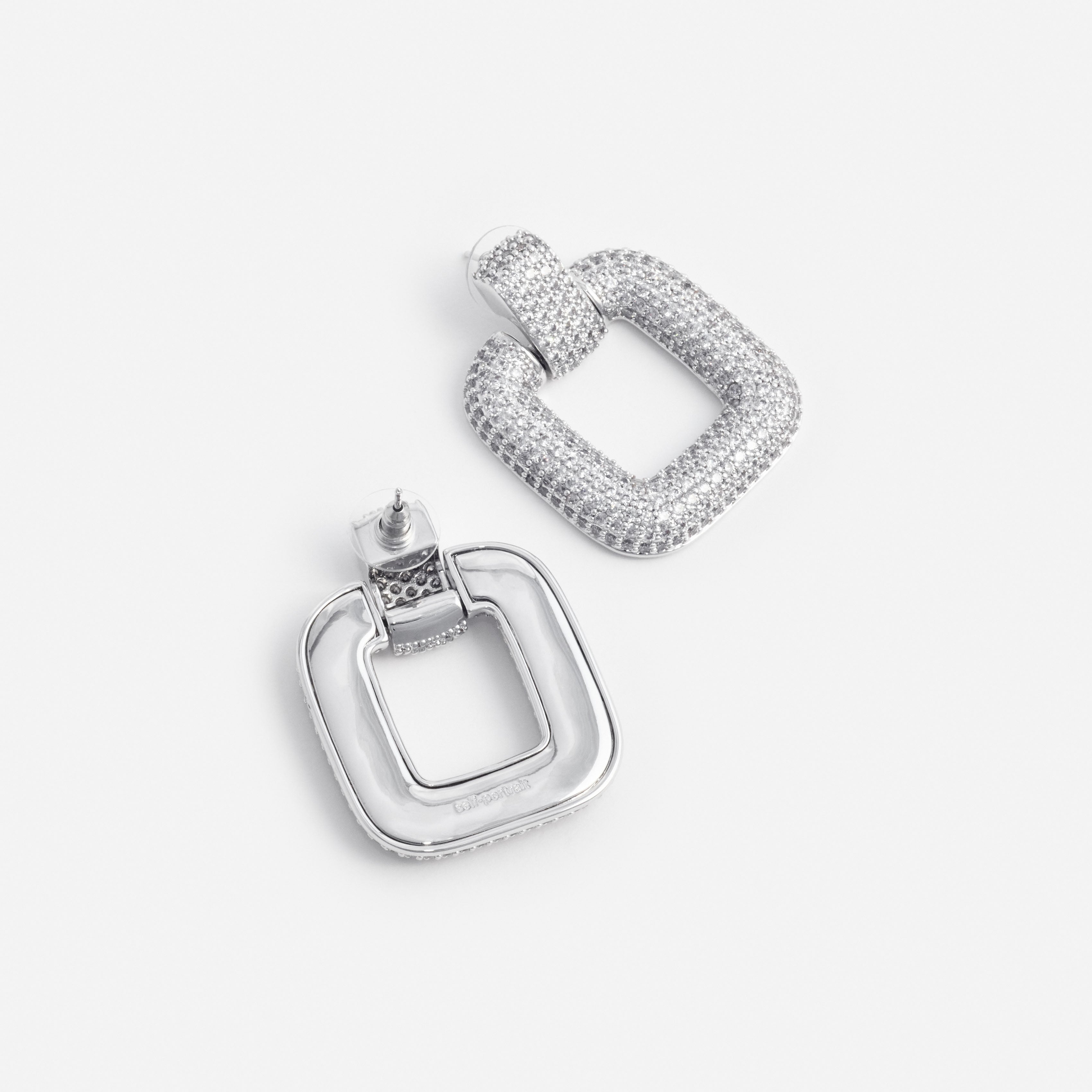 Self Portrait Crystal Knocker Ohrringe silber