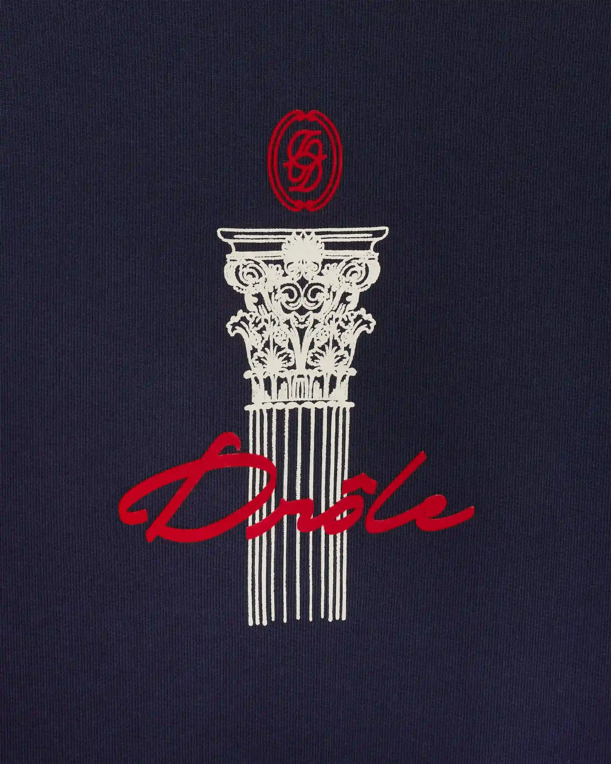 Drôle De Monsieur Drôle Column Sweatshirt Pullover Navy Baumwolle