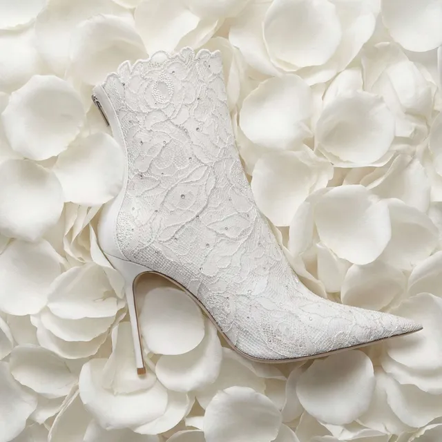 Gedebe Grace Bootie Stiefelette Weiß Spitze