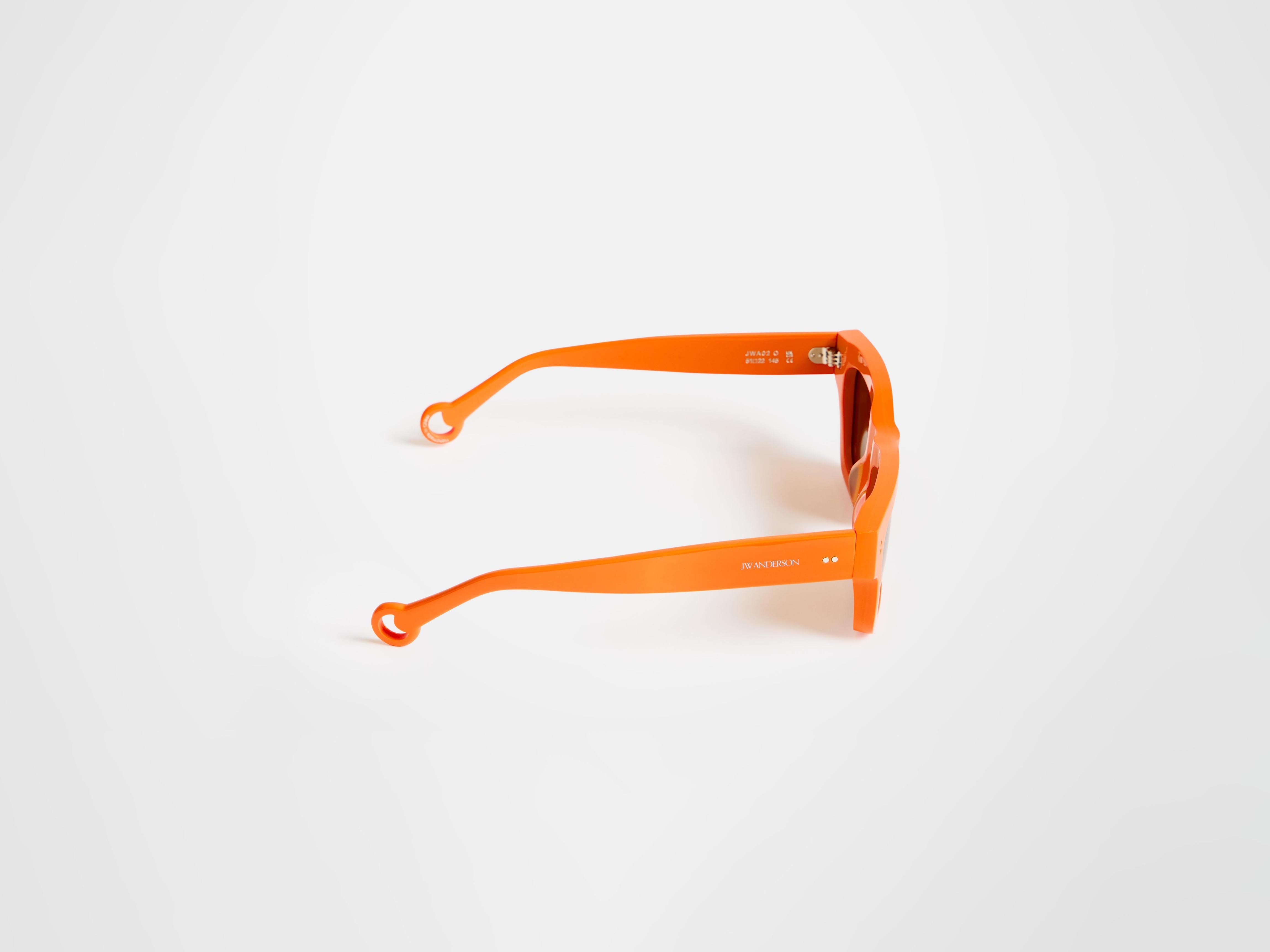 J.W.Anderson JWA02 Rechteckige Sonnenbrille Orange Unisex