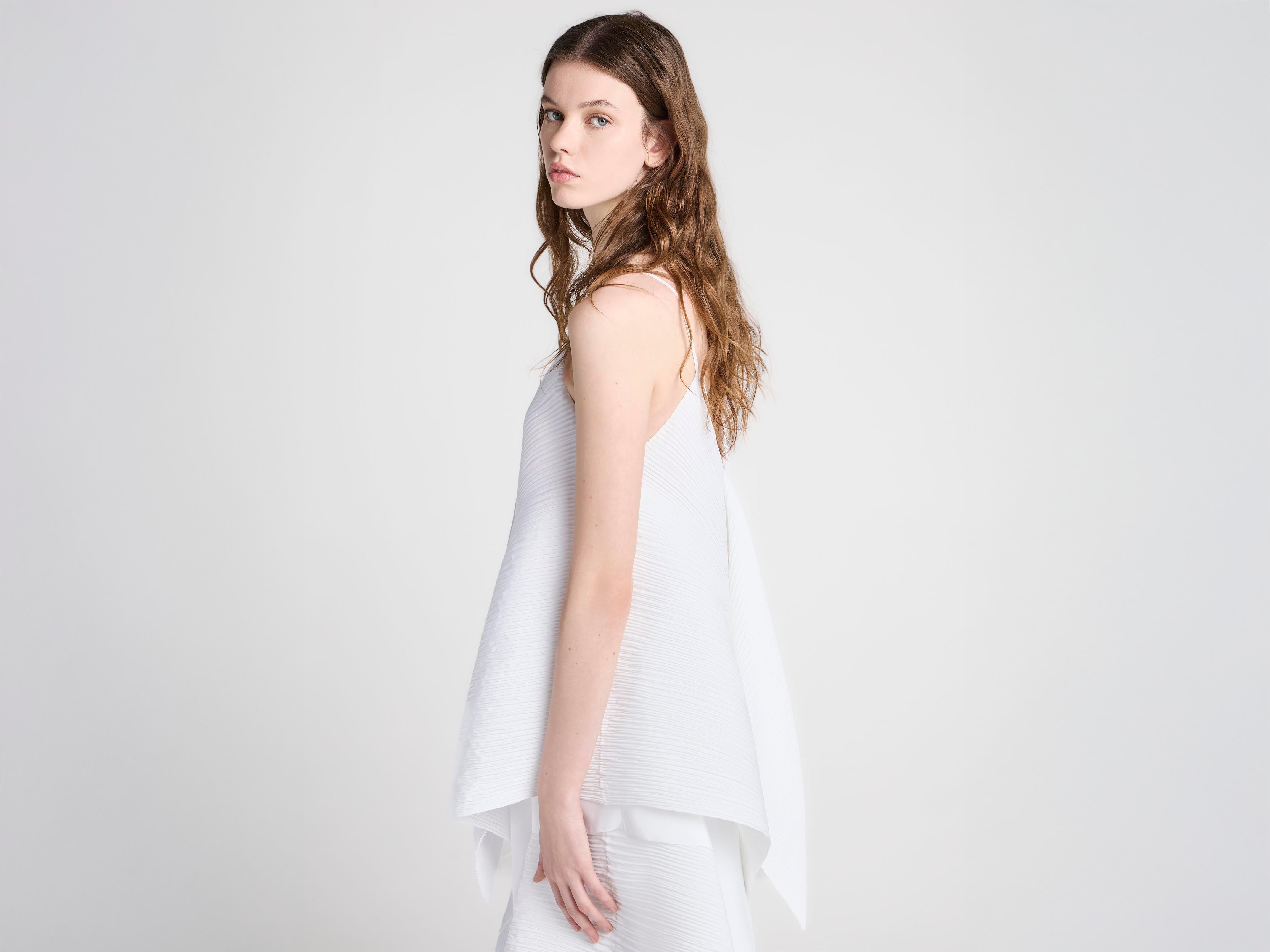 J.W.Anderson Asymmetric Pleated Top Top Damen weiß Plissee