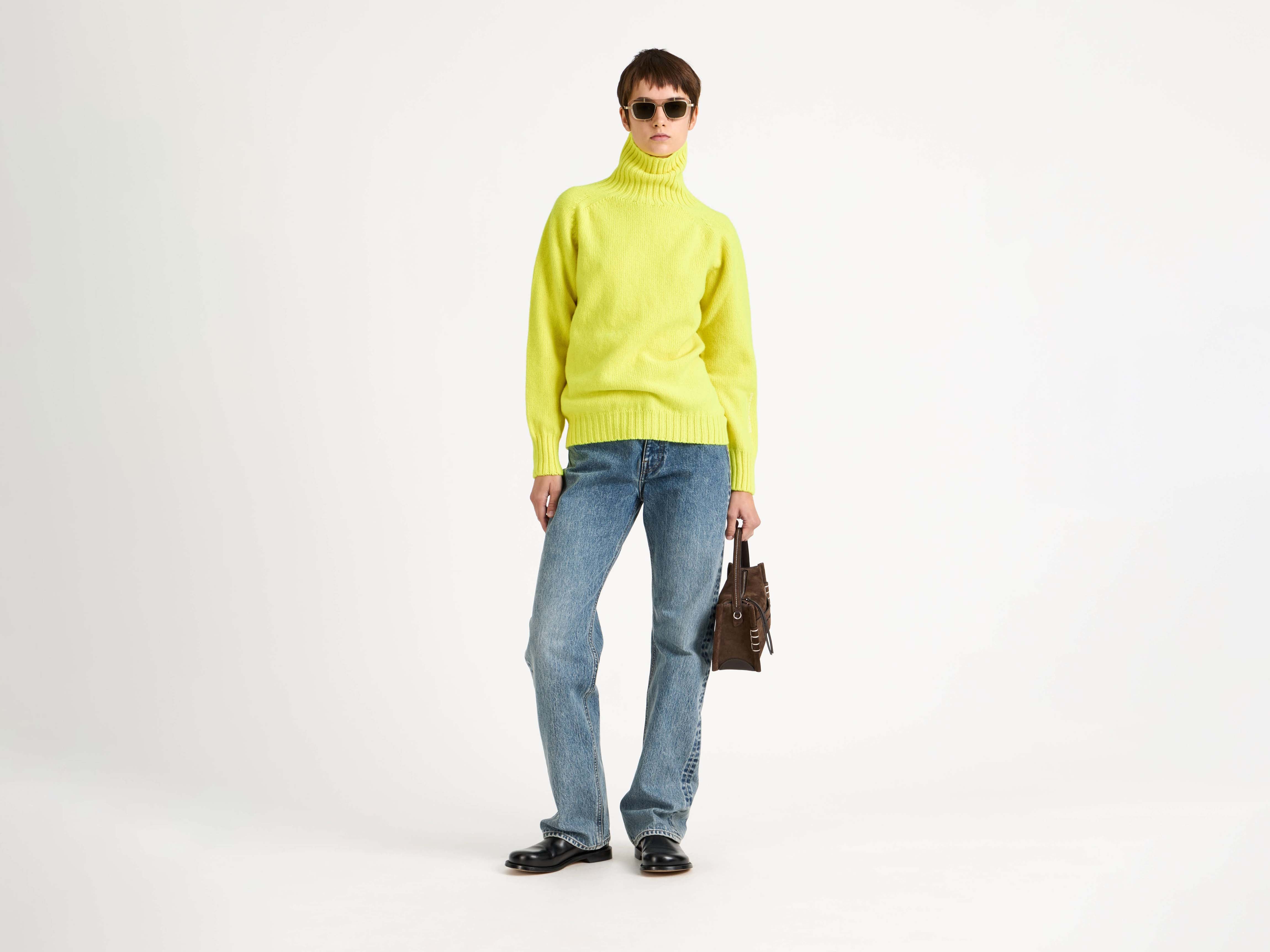 J.W.Anderson Turtleneck Jumper Strickpullover Neon Yellow Gr.M