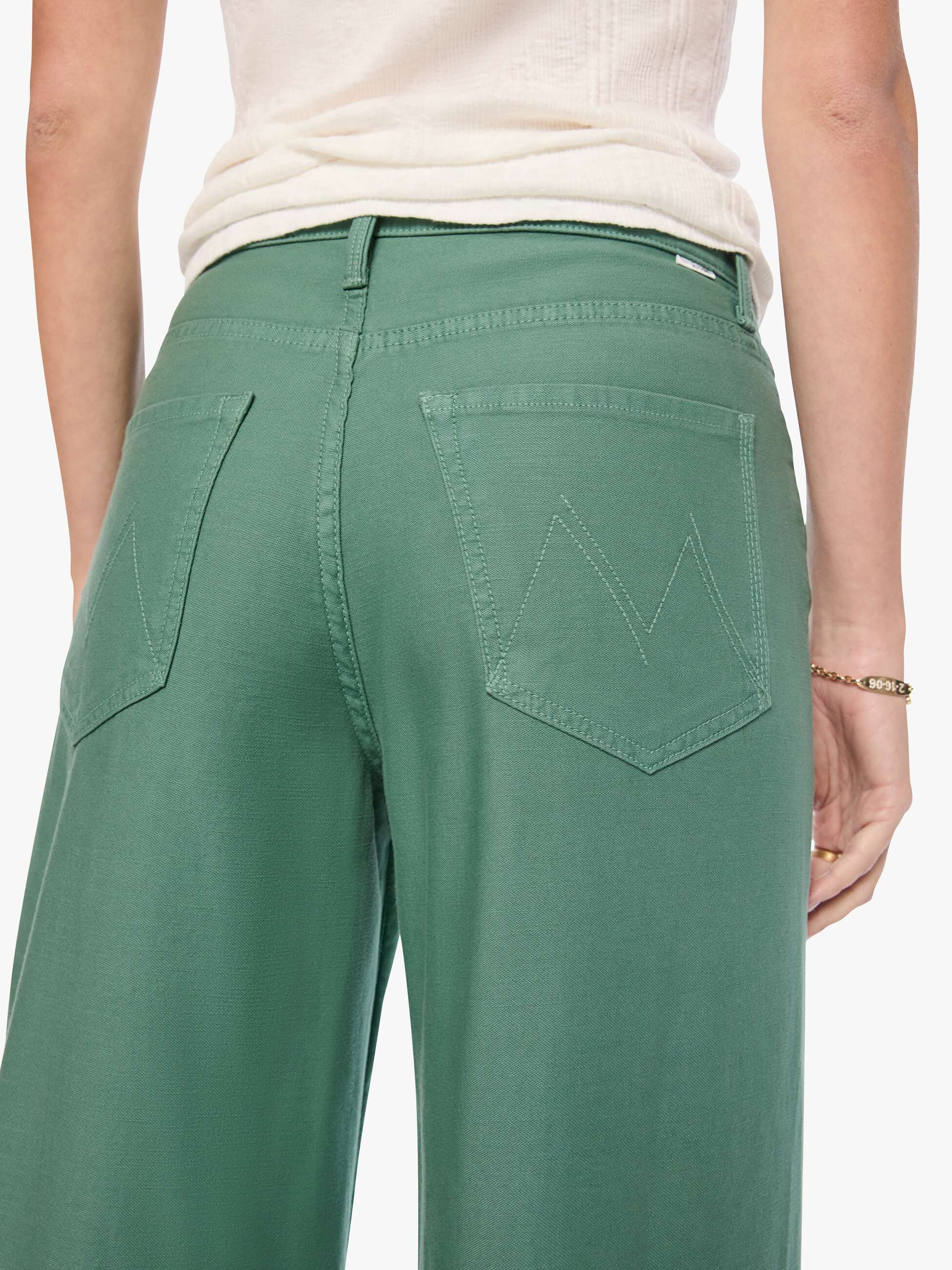 MOTHER The Ditcher Roller Zip Skimp Hose Dark Ivy