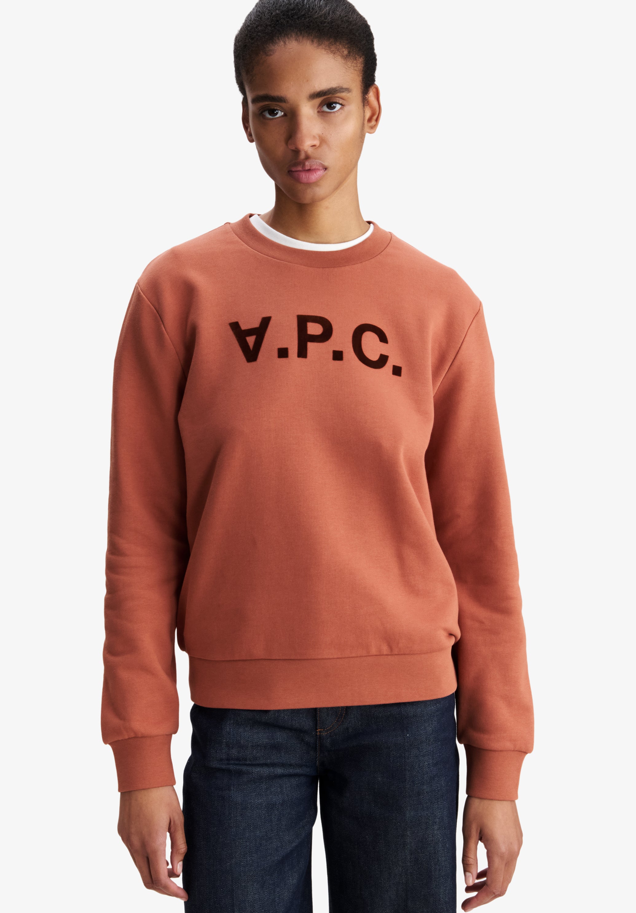 A.P.C. V.P.C. Sweatshirt ziegelrot Bio-Baumwolle