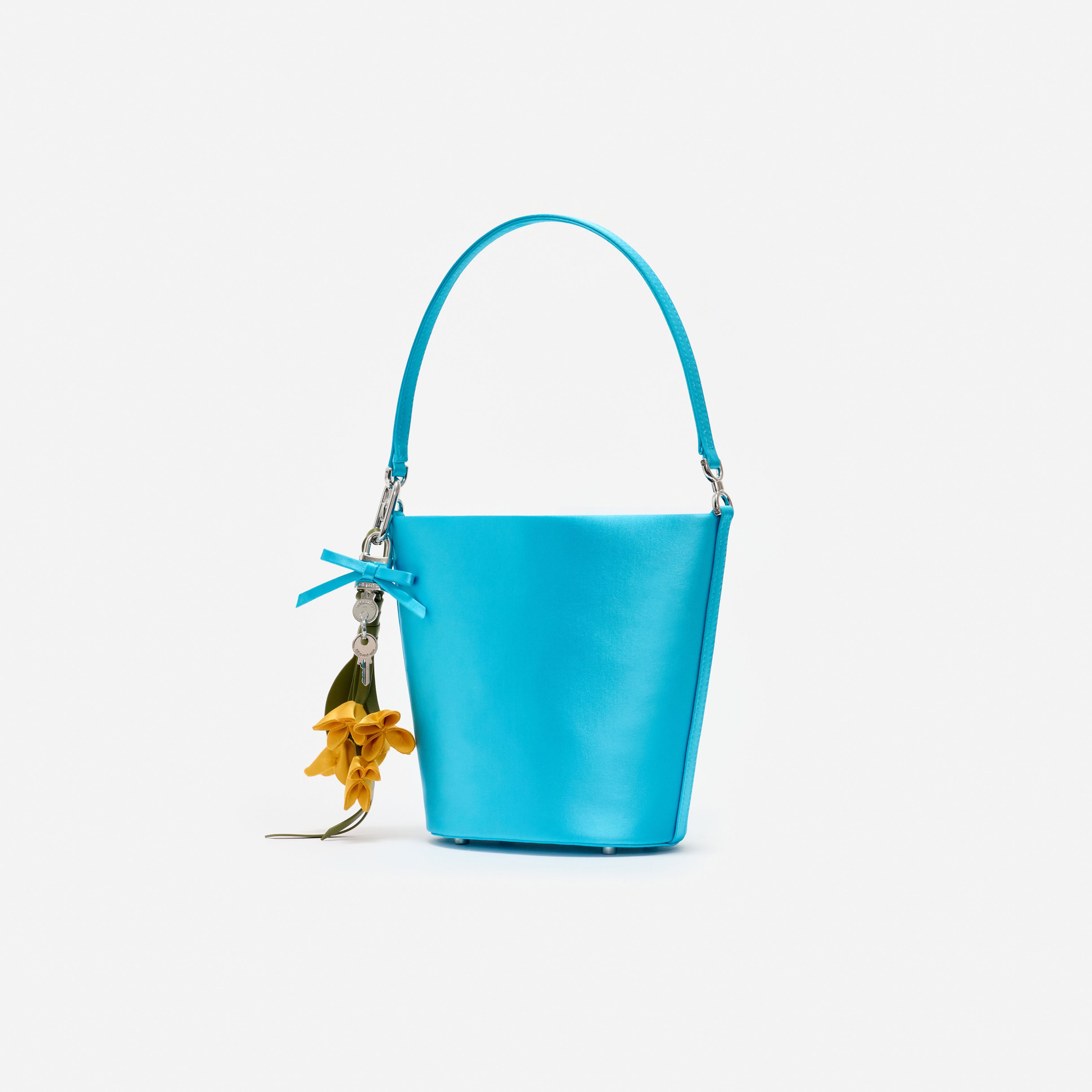 Self Portrait Blue Satin Bucket Bag Schultertasche Blau Satin