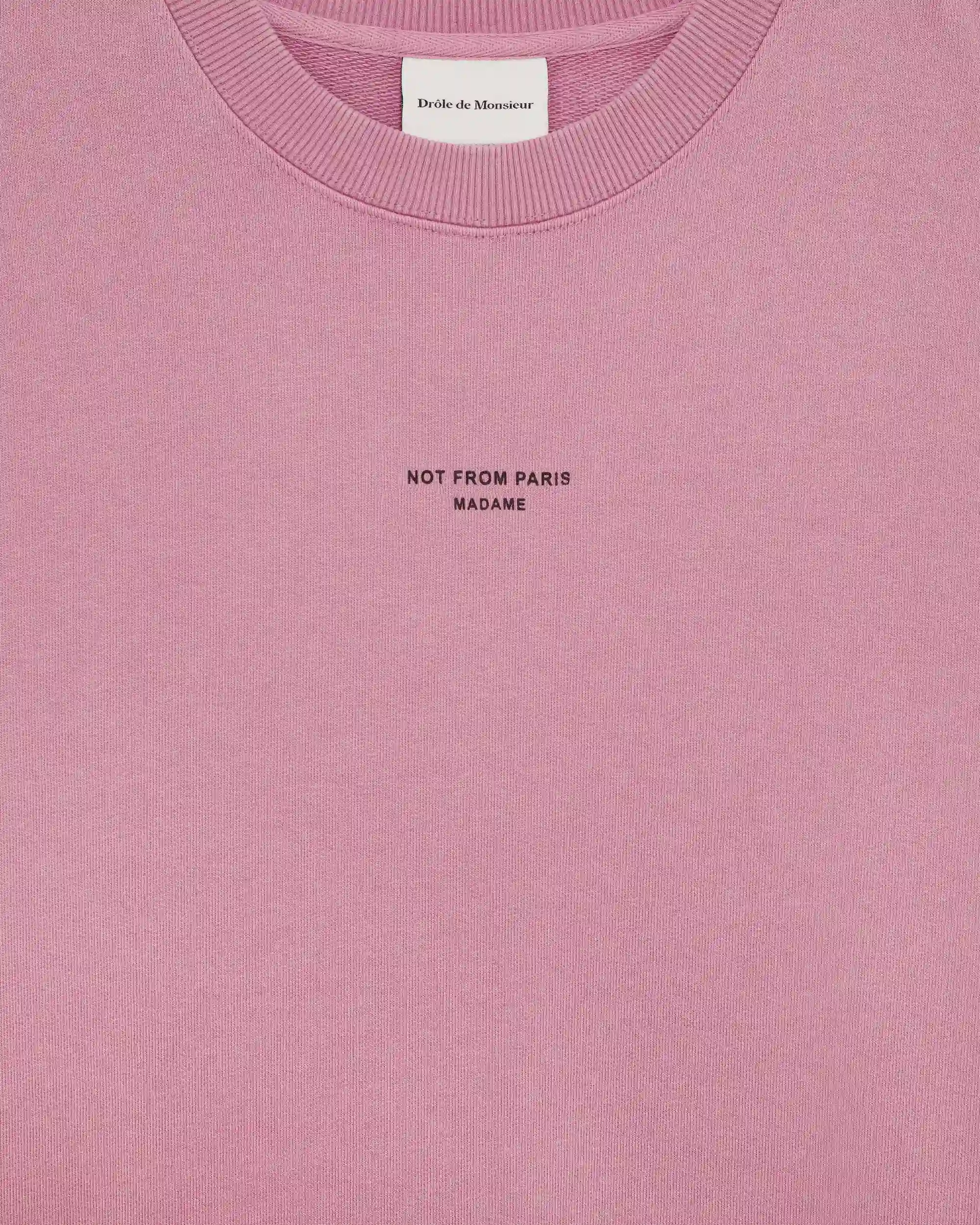 Drôle De Monsieur Washed Slogan Sweatshirt Pink Baumwolle