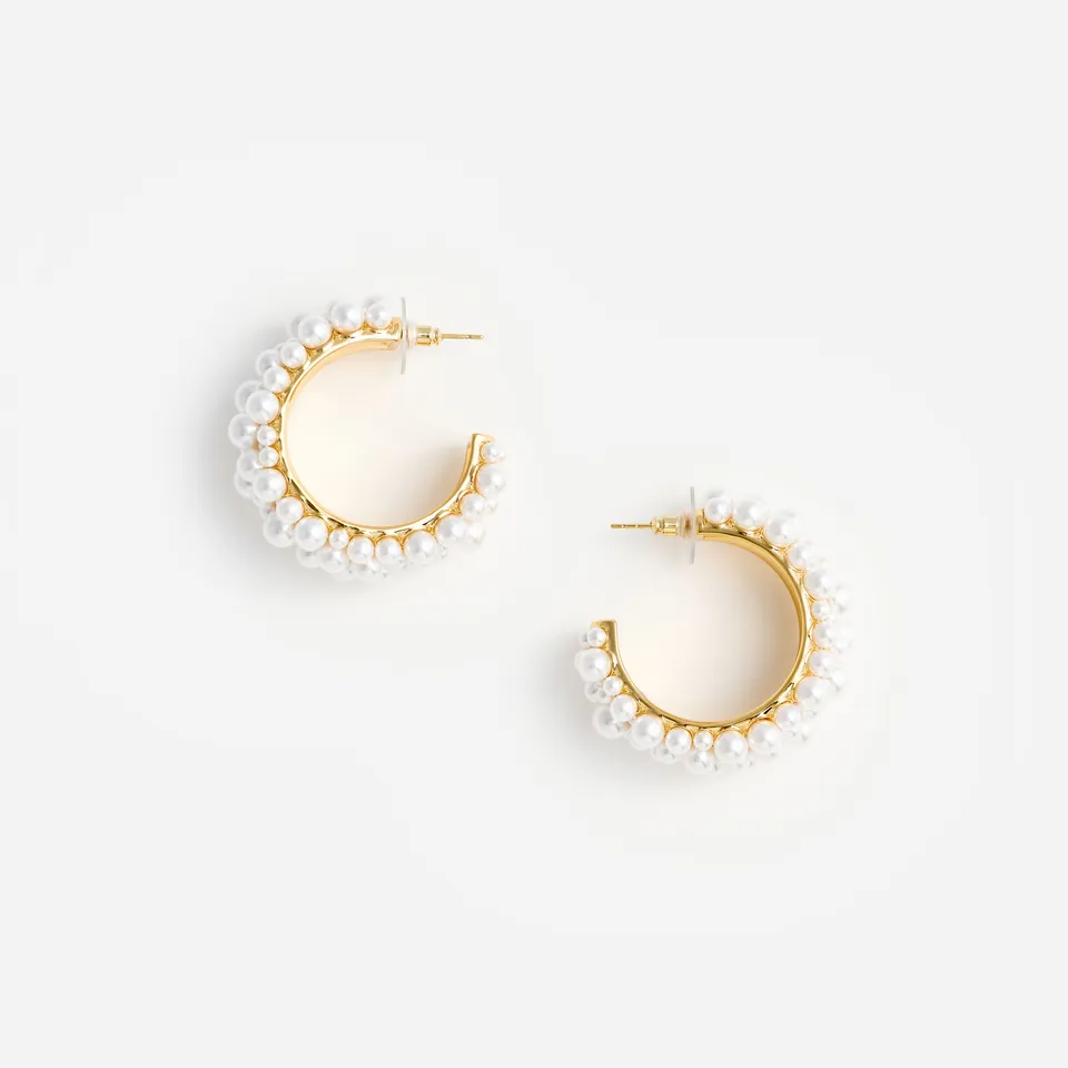 Self Portrait Pearl Cluster Hoop Creolen One Size