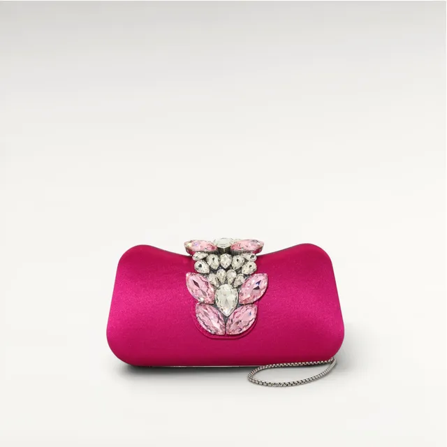 Gedebe Lunette Clutch Satin Steine Crossbody