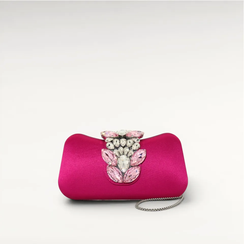 Gedebe Lunette Clutch Satin Steine Crossbody