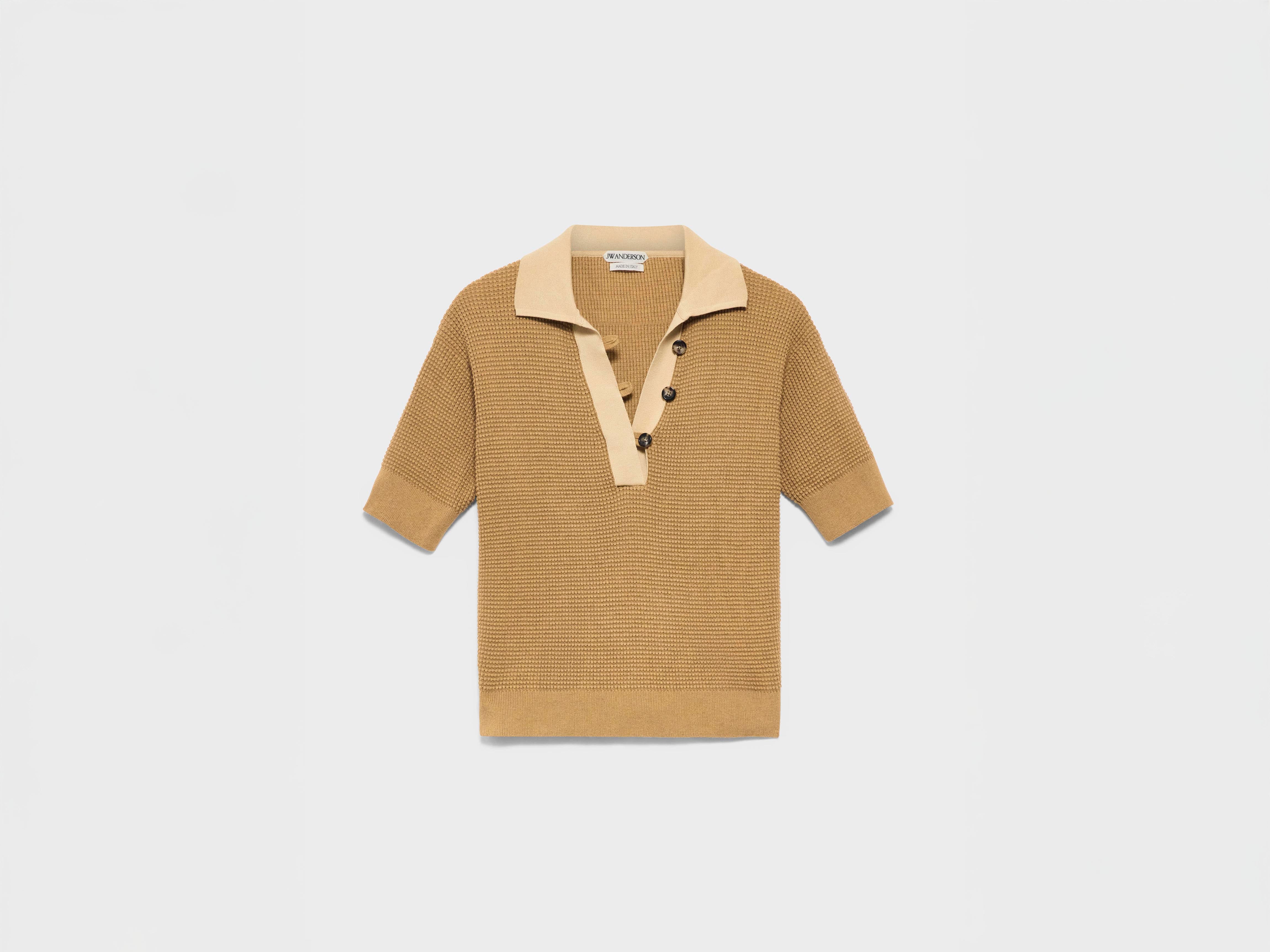 J.W.Anderson Knitted Polo Strickpolo Damen Butterscotch Waffle