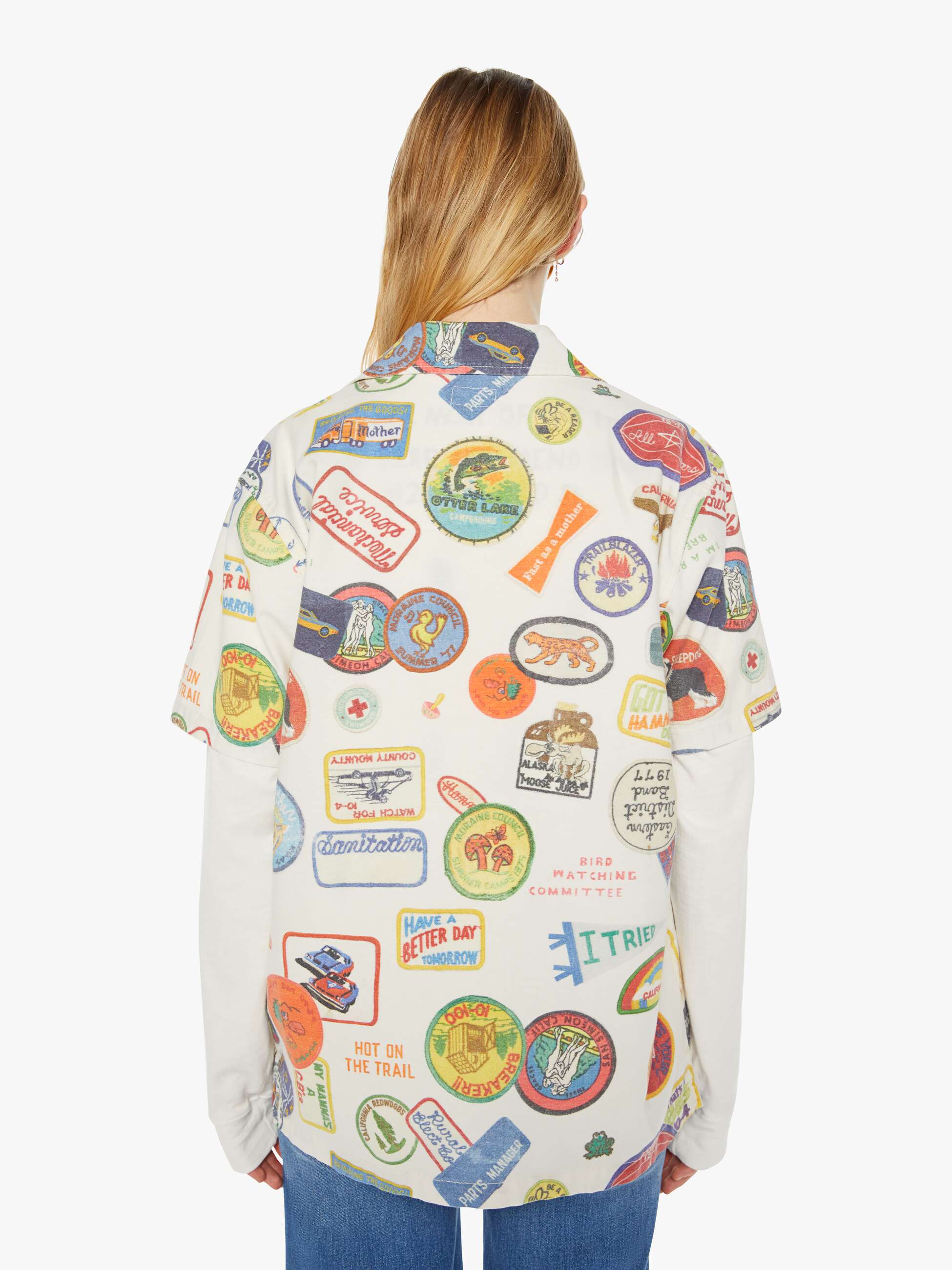 Mother The Hooky Badge Of Honor Hemd off-white Baumwolle