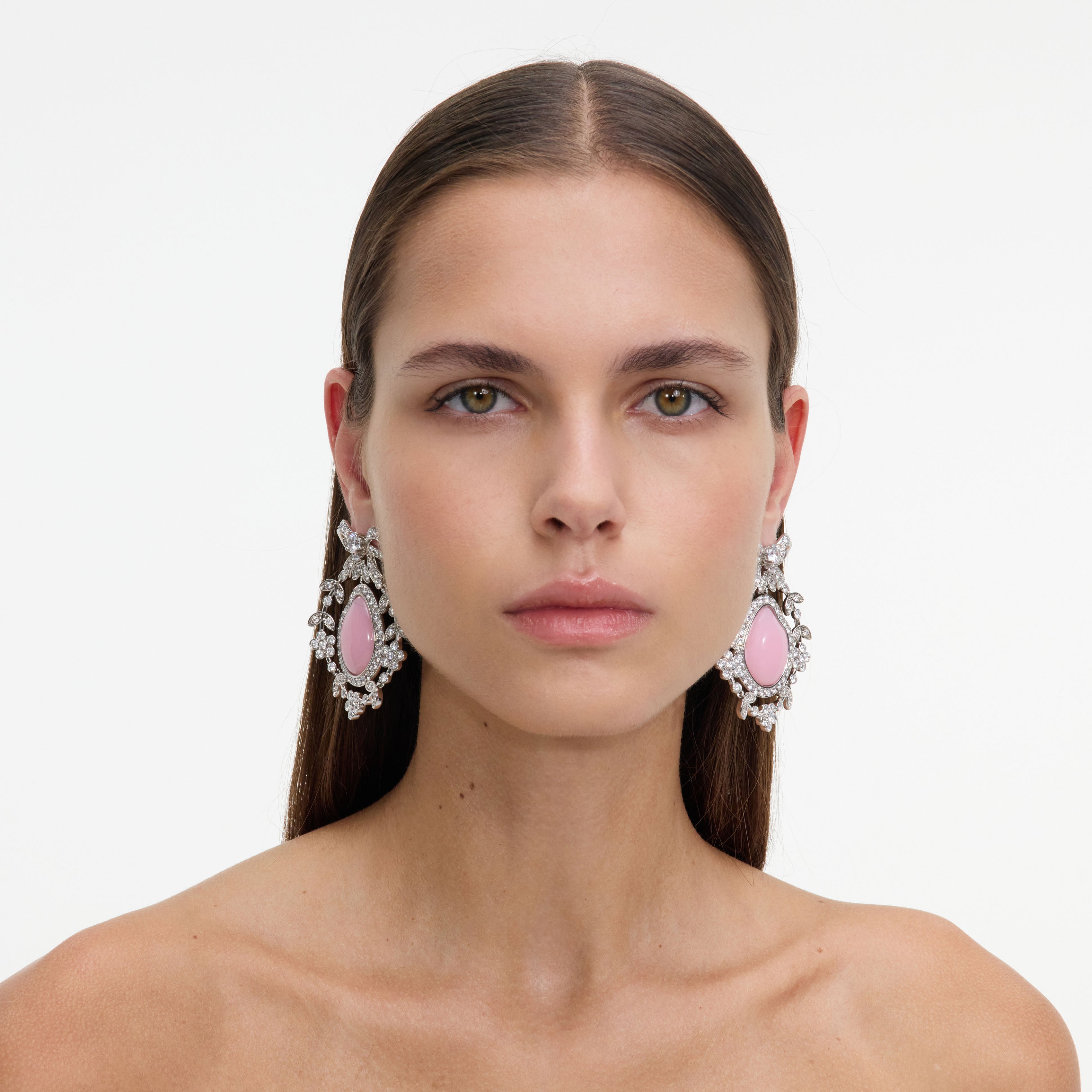 Self Portrait Pink Crystal Bow Ohrringe Rosa Kristall