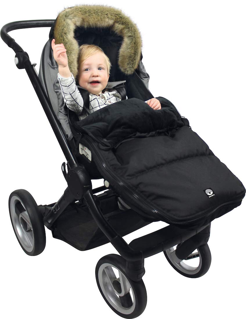 Dooky Black Furry Fußsack L grau 98x50 Winter