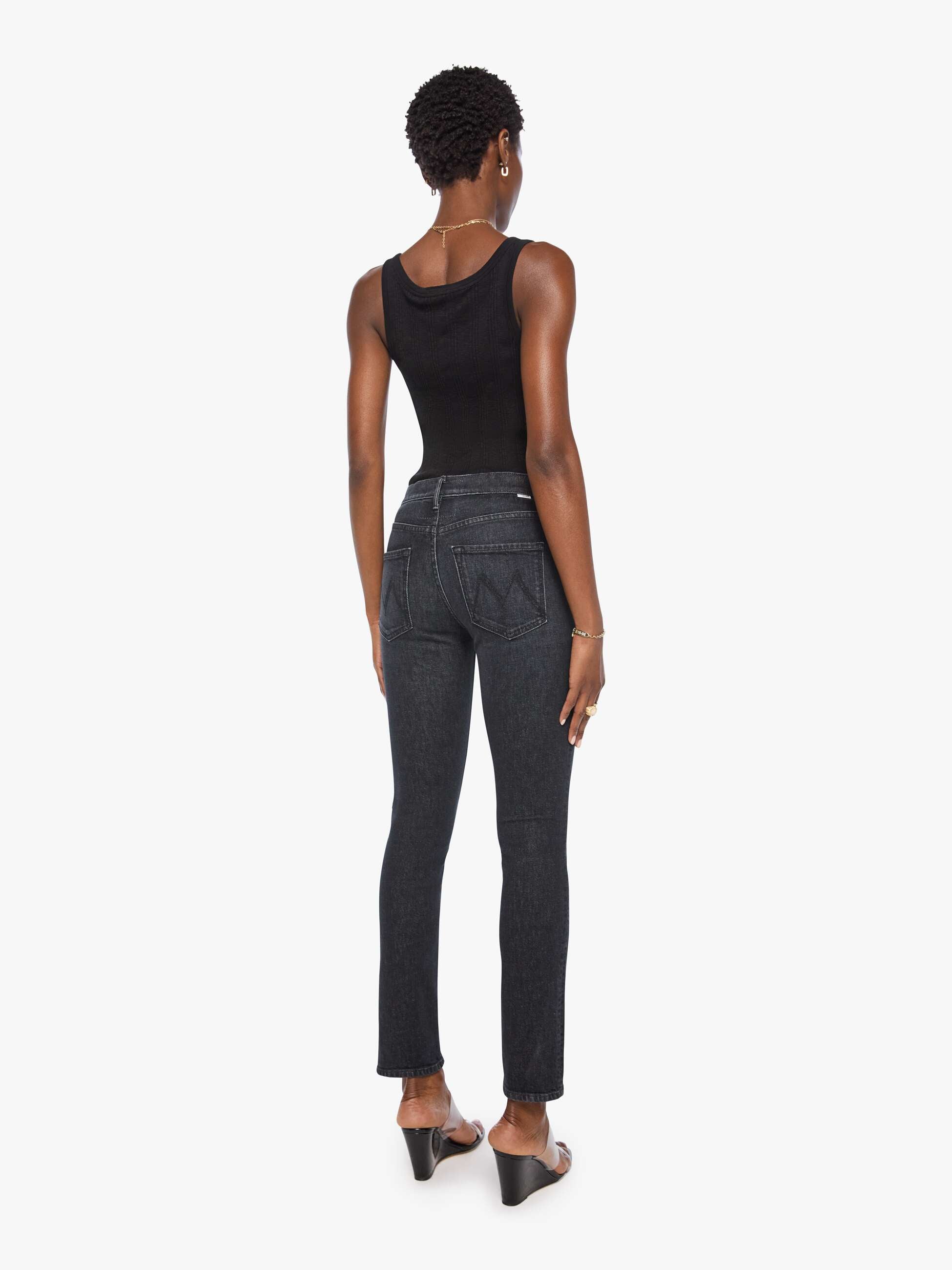 Mother Denim The Mid Rise Dazzler Skimp Jeans Schwarz