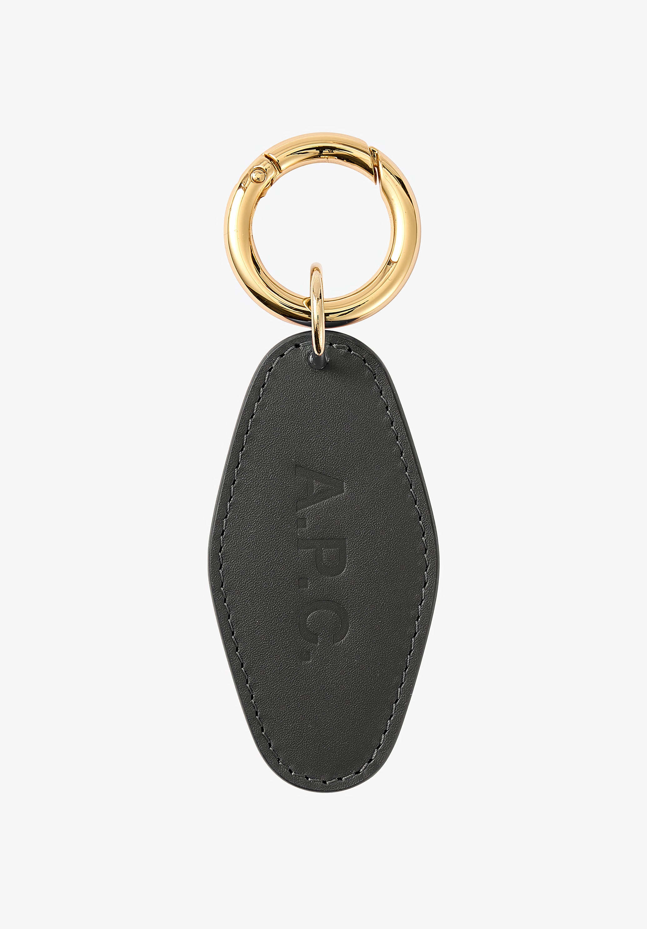 A.P.C. Diamant Schlüsselanhänger Glattleder gold