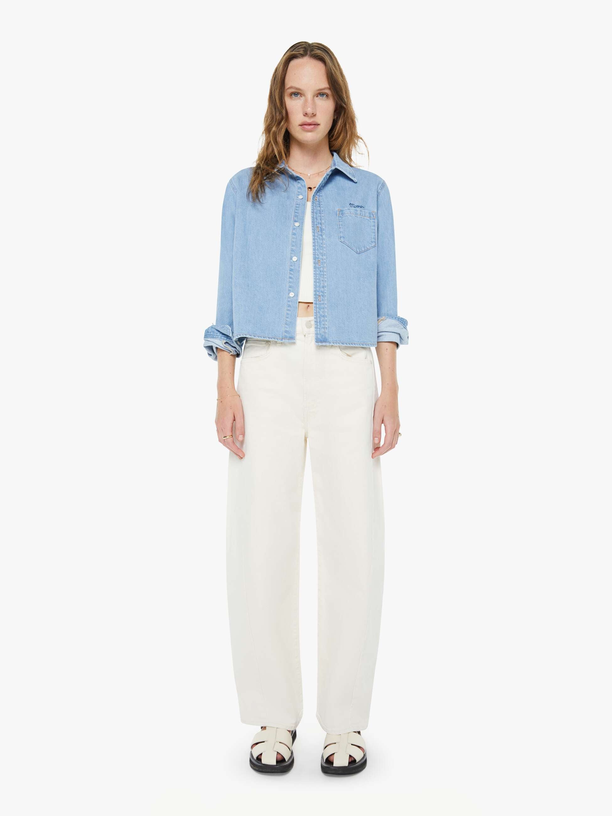 Mother Tees Honor Roll Hemd Grand Slam Hellblau Cropped