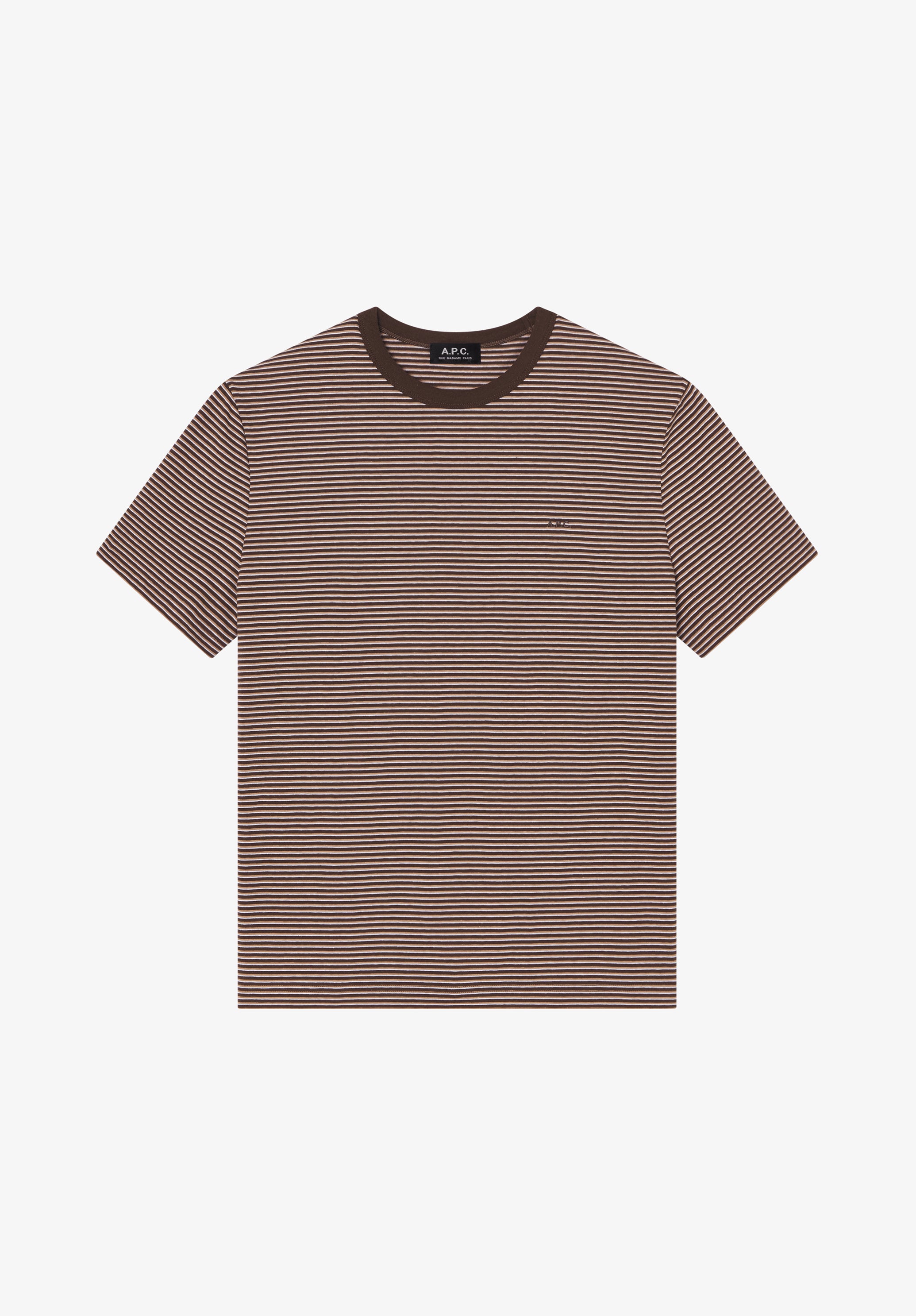 A.P.C. Gestreiftes T-Shirt braun Bio-Baumwolle Größe M