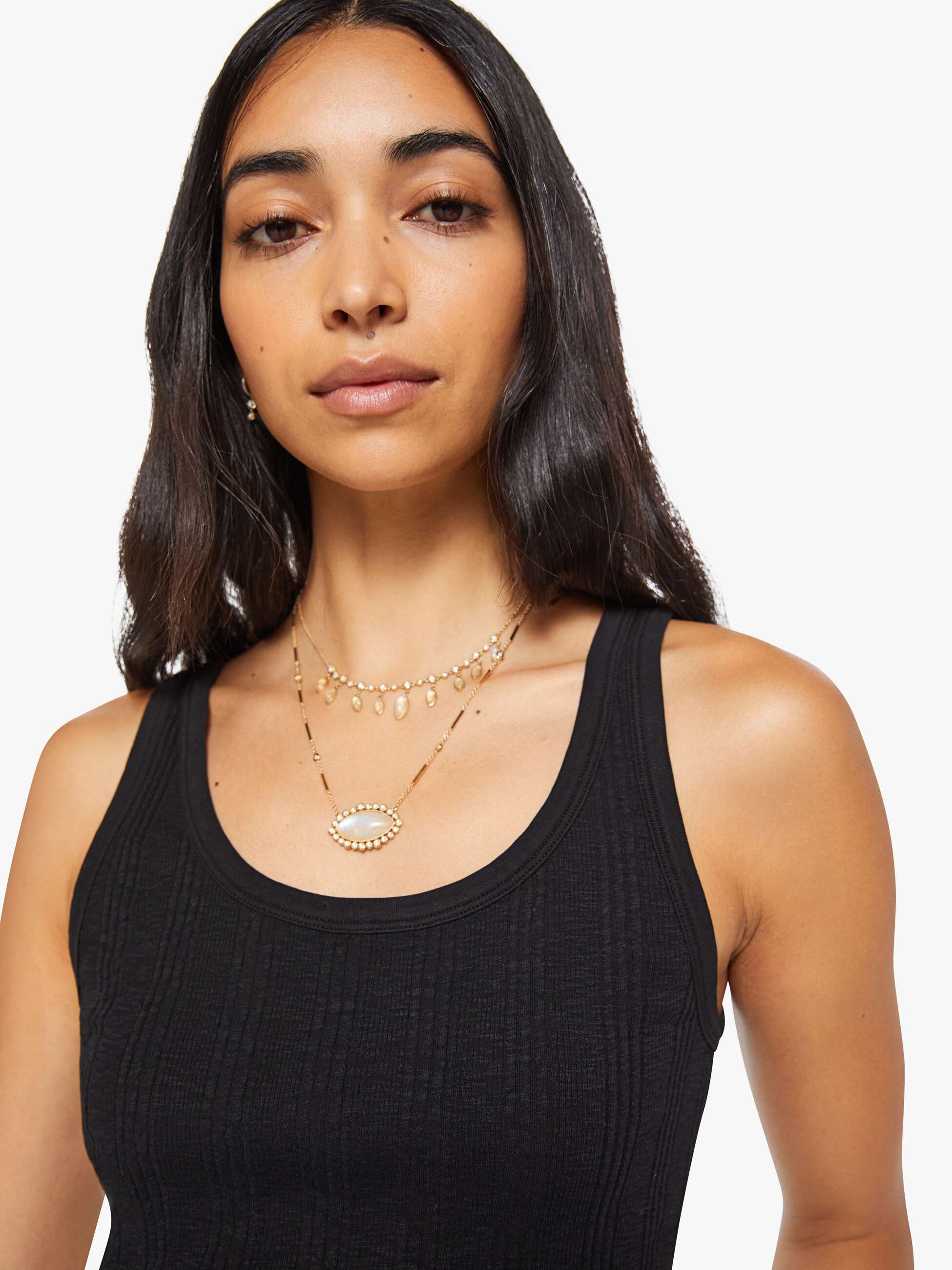 Mother The Runner Up Tanktop Schwarz Rippe Baumwolle
