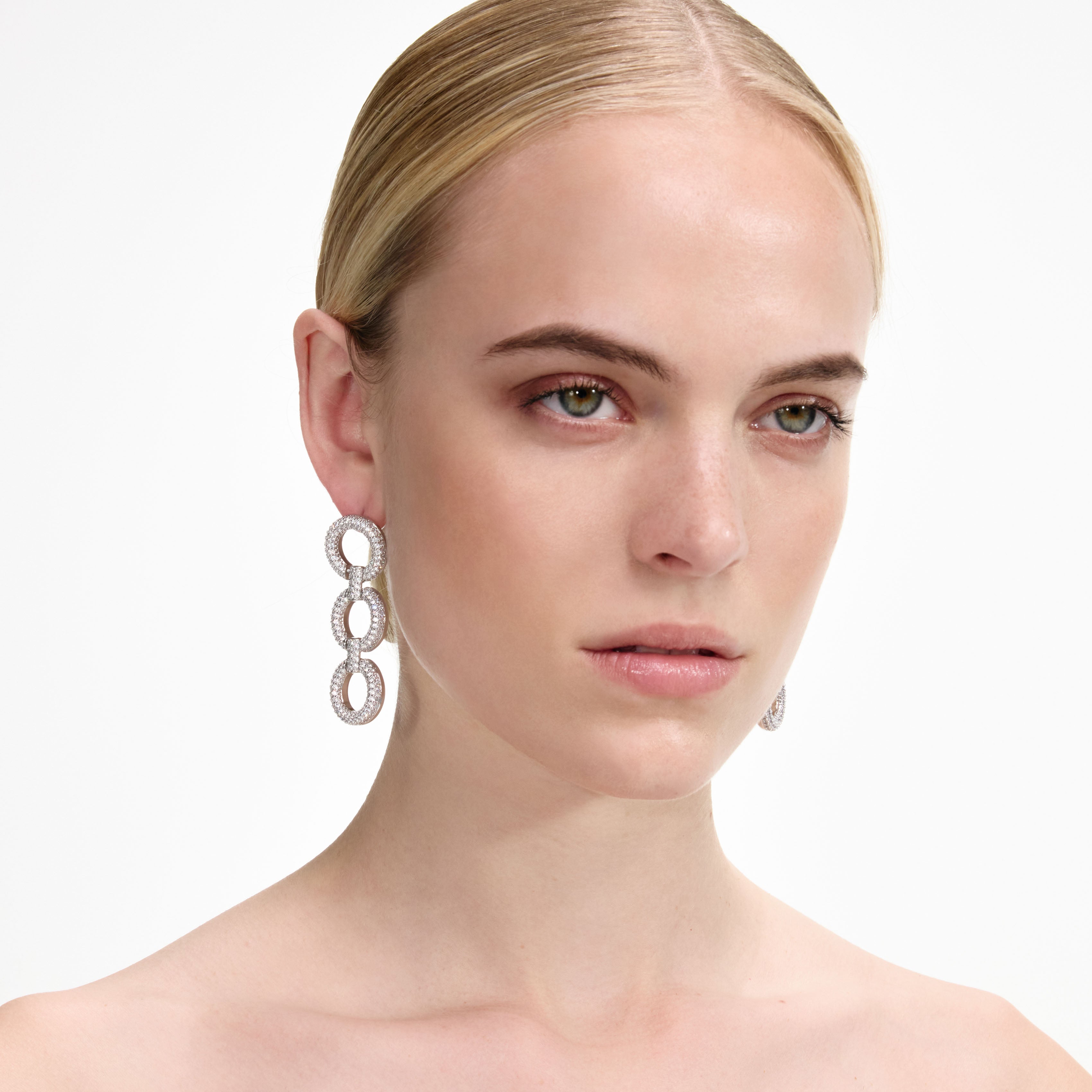 Self Portrait Jewellery Crystal Link Ohrringe Silber Kristall