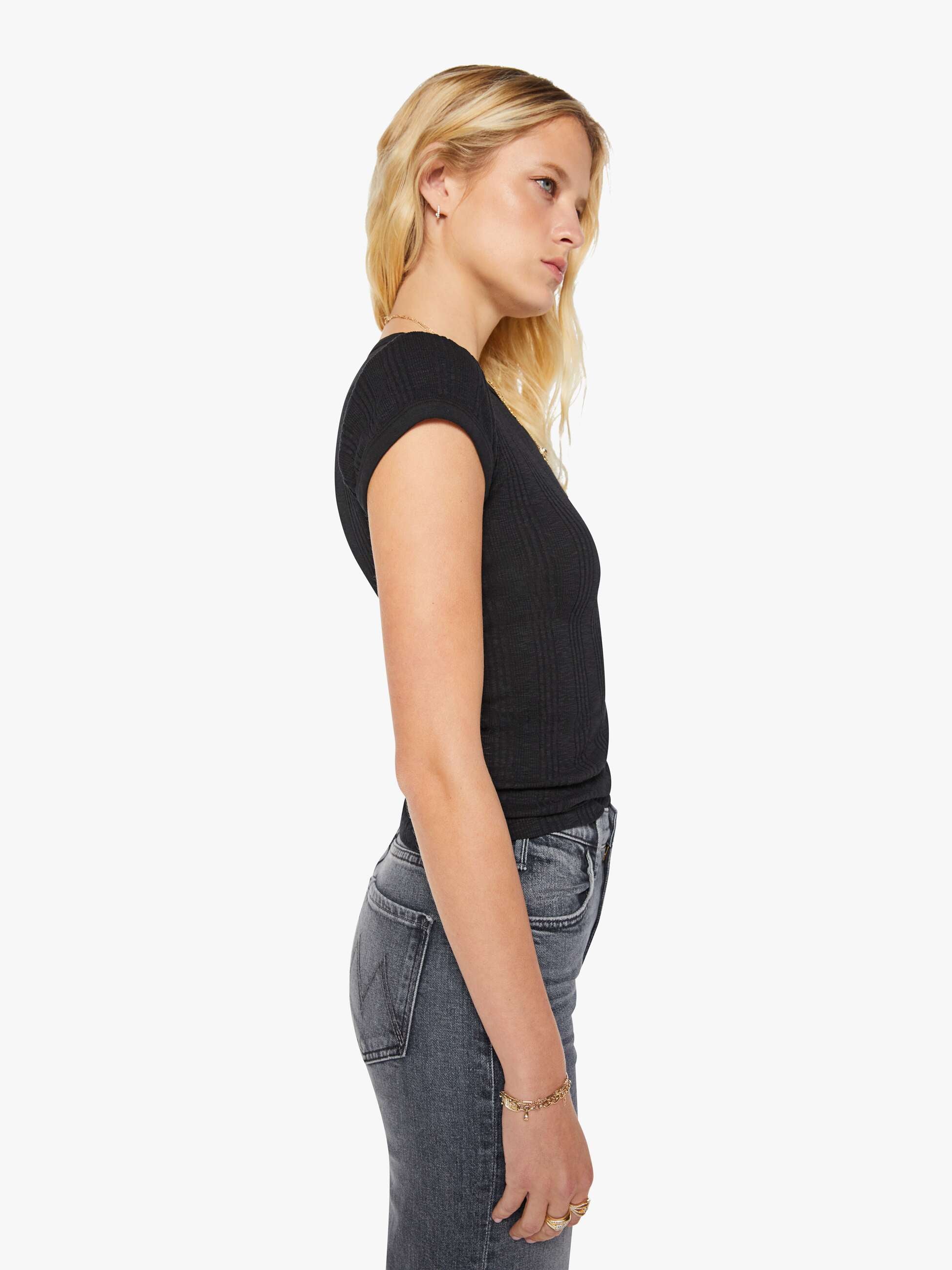 Mother The Itty Bitty Ringer T-Shirt Black