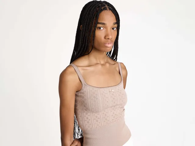 J.W.Anderson Knitwear Pointelle Cami Top Taupe Viskose