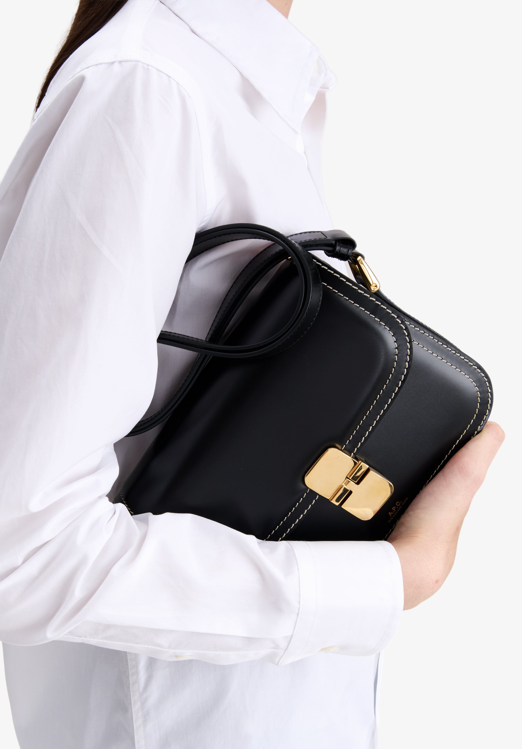 A.P.C. Grace Small Tasche schwarz Glattleder TU