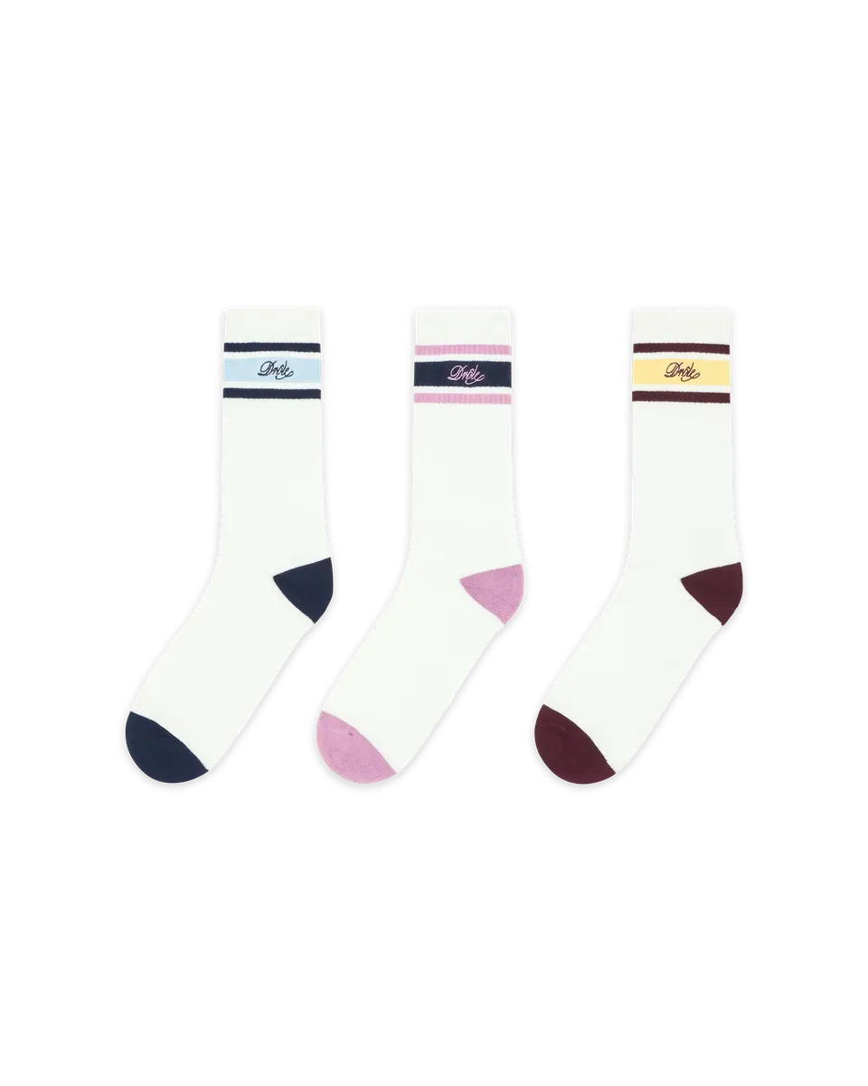 Drôle De Monsieur Striped Socken Multicolor 3er Baumwolle
