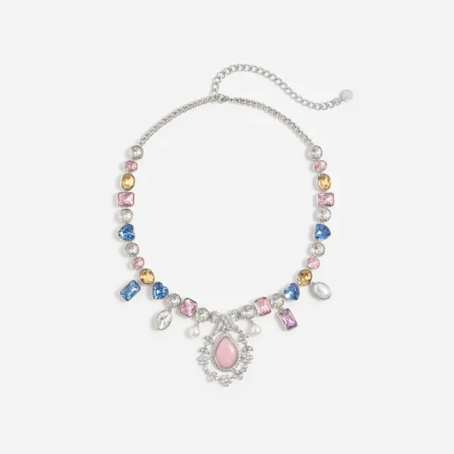 Self Portrait Crystal Bow Halskette Multi Kristall Perle