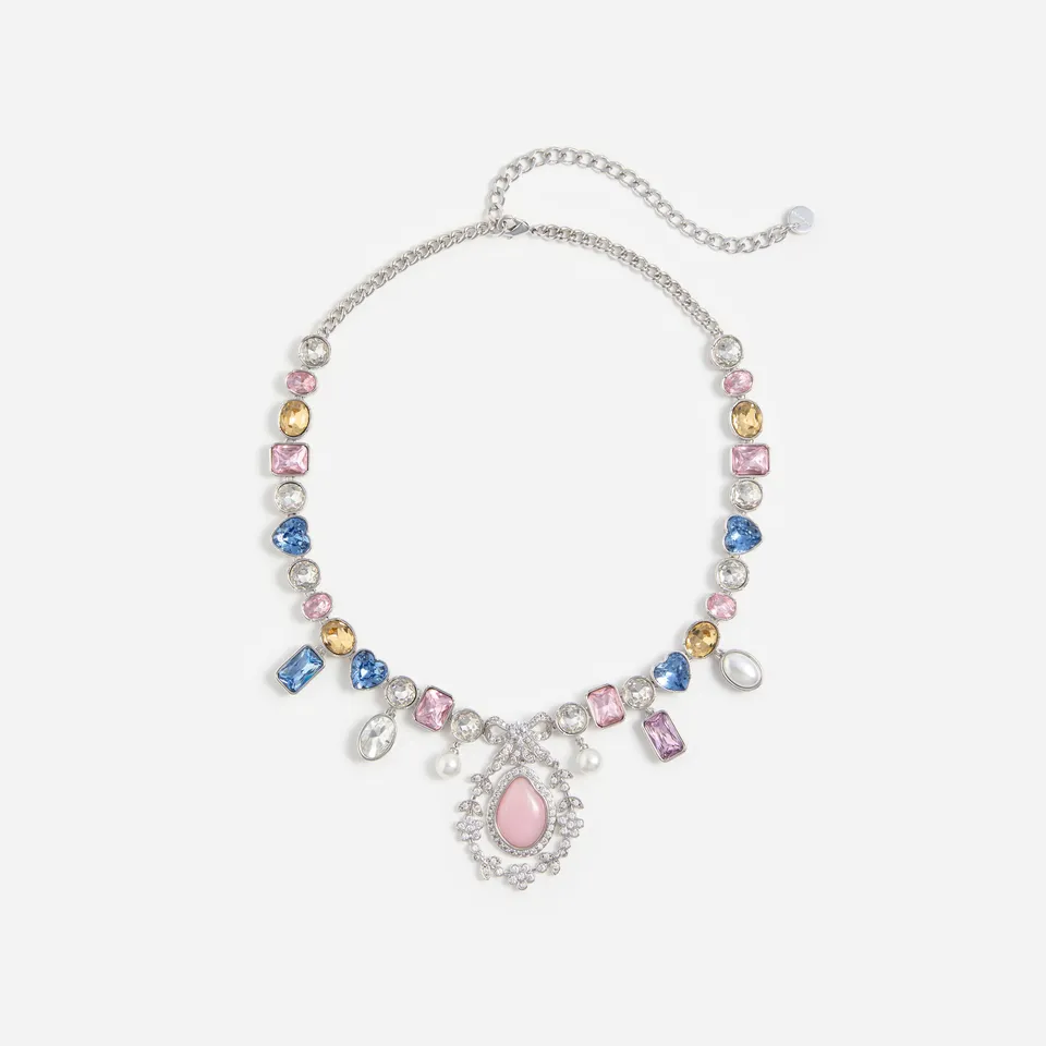 Self Portrait Crystal Bow Halskette Multi Kristall Perle