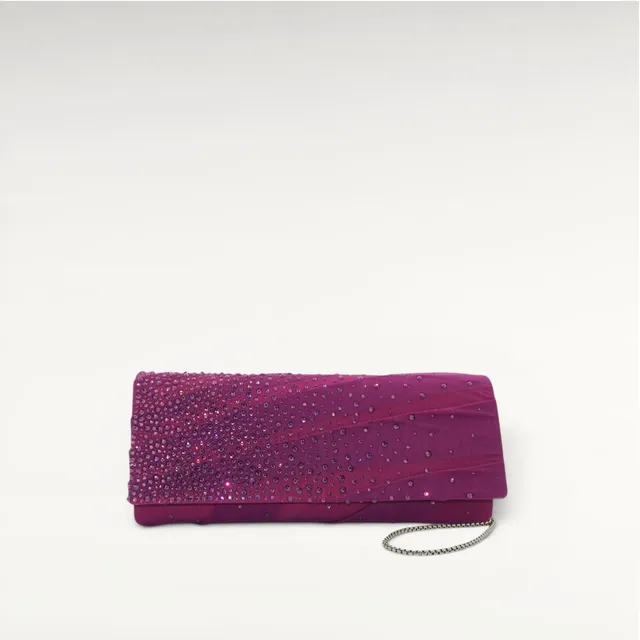 Gedebe Envelope Drapée Tüll Kristall Abendtasche