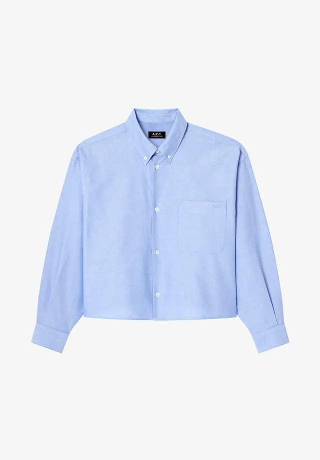 A.P.C. Oxford Hemd hellblau kurz Baumwolle Damen