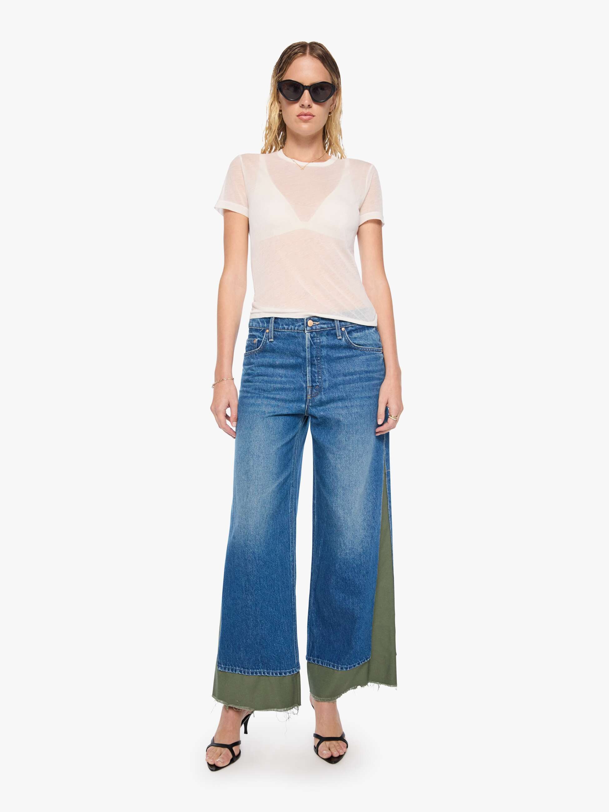 Mother Snacks Nacho Double Dip Nerdy Fray Jeans Refill Wide Leg