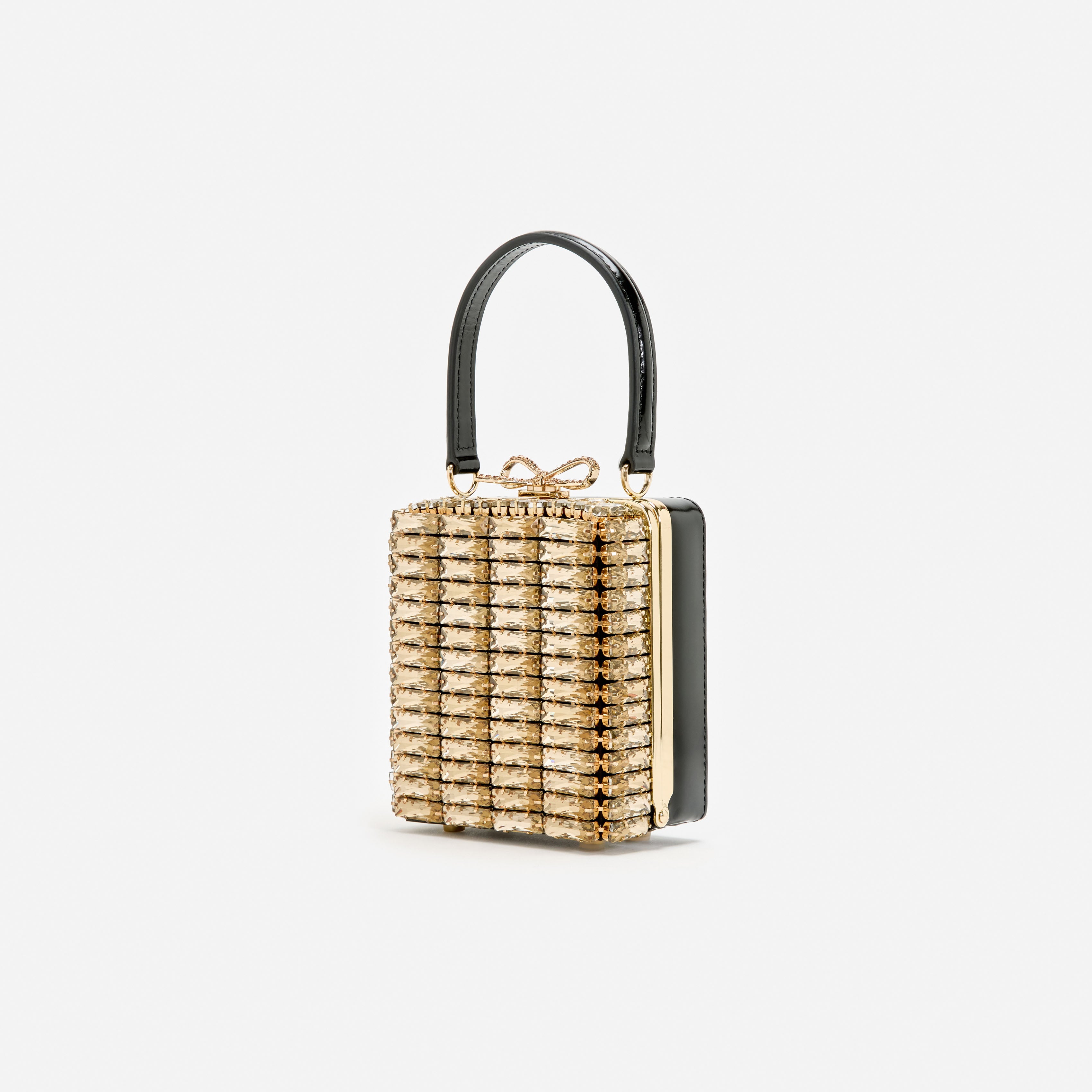 Self Portrait Gold Crystal Micro Tasche Gold One Size